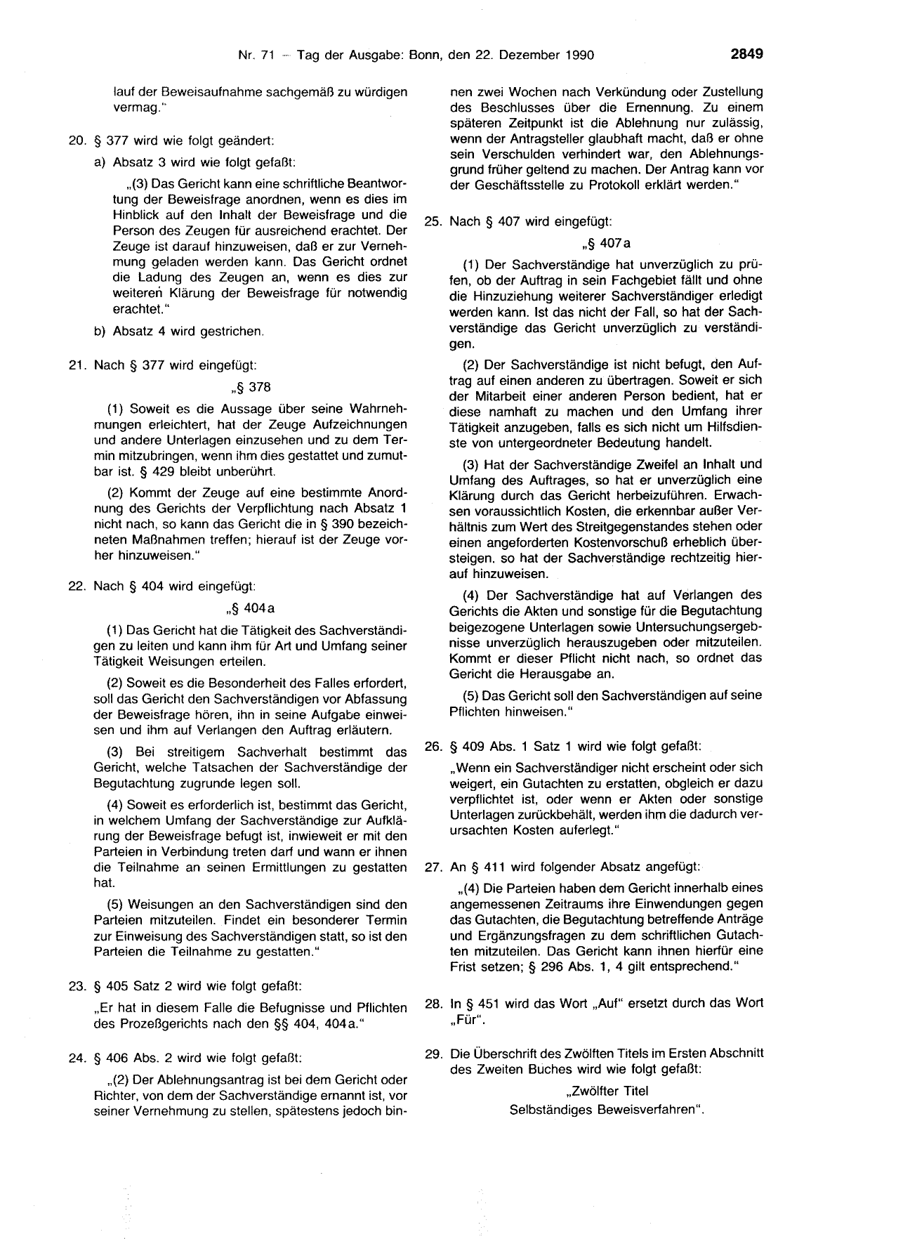 BGBl. 1990, Seite 2849 — Originalseite als Abbildung