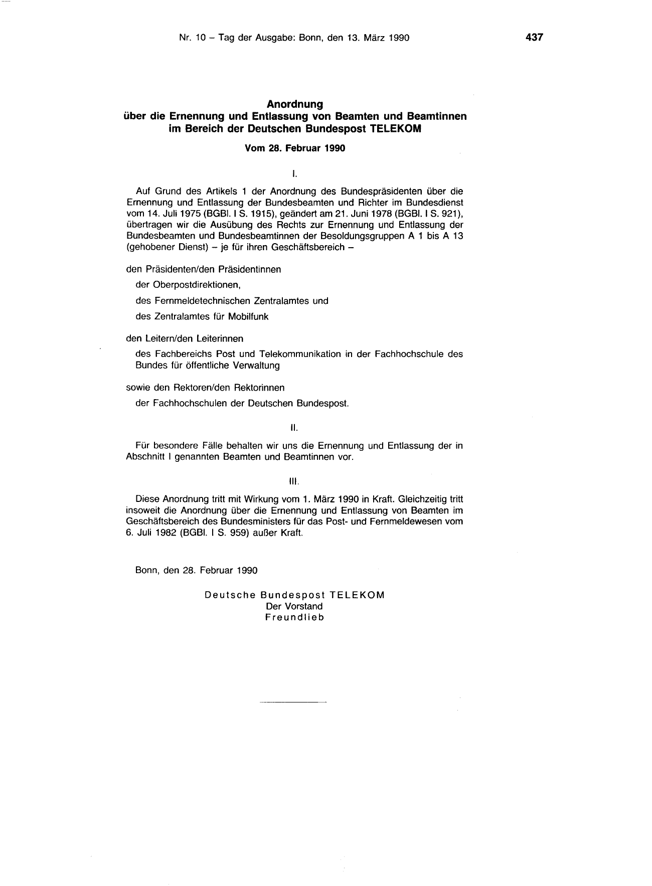 BGBl. 1990, Seite 437 — Originalseite als Abbildung