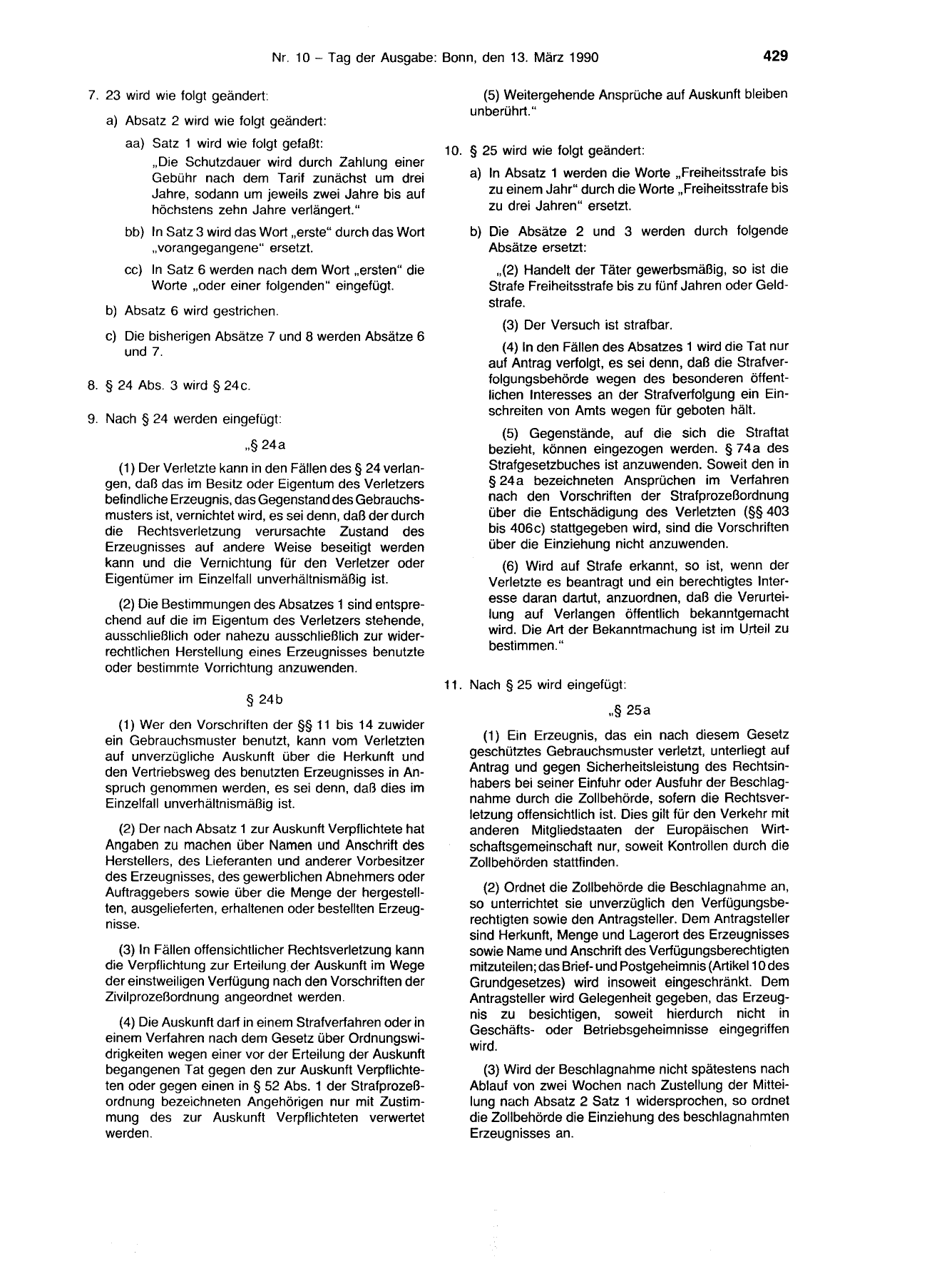 BGBl. 1990, Seite 429 — Originalseite als Abbildung