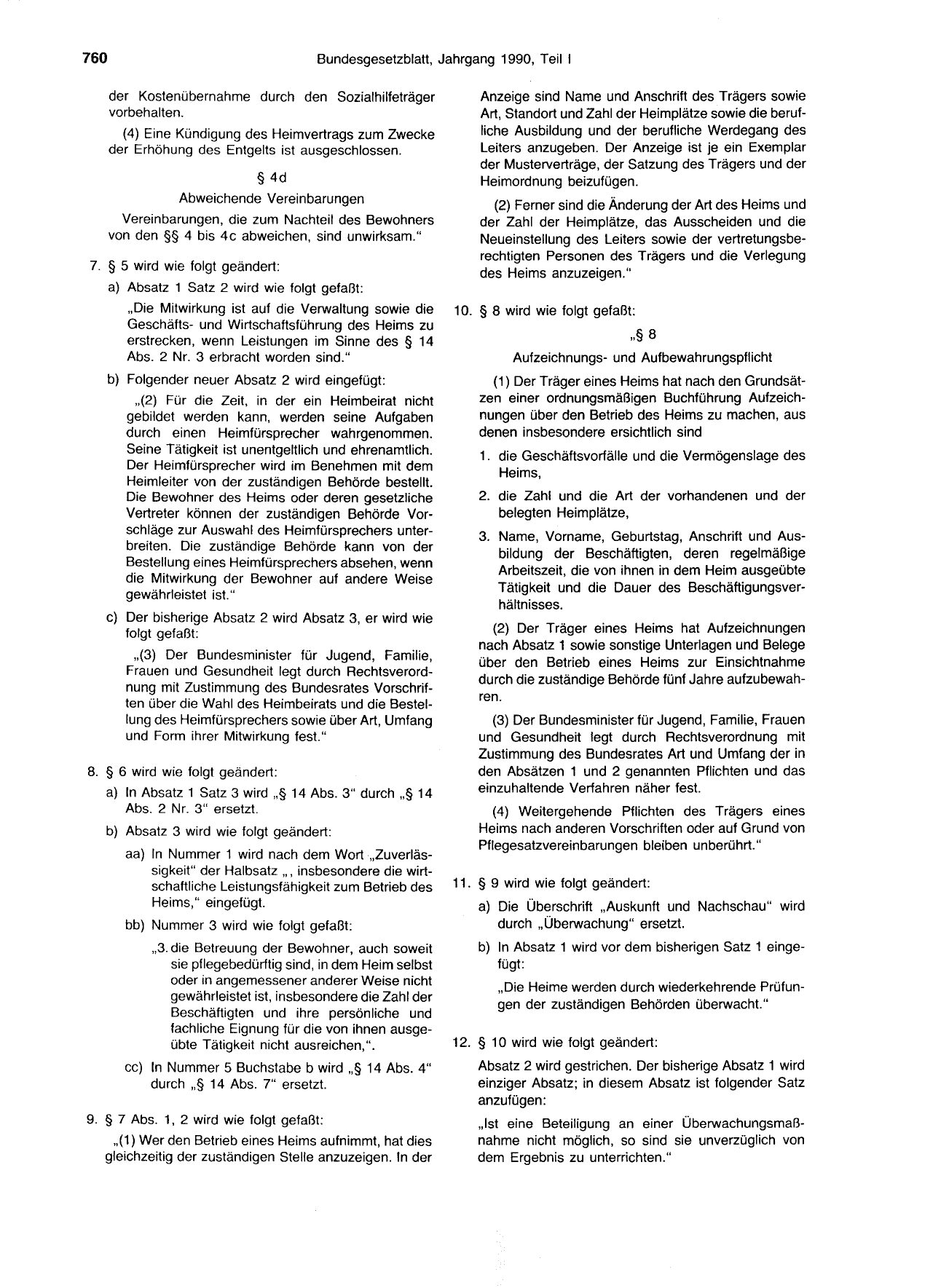 BGBl. 1990, Seite 760 — Originalseite als Abbildung