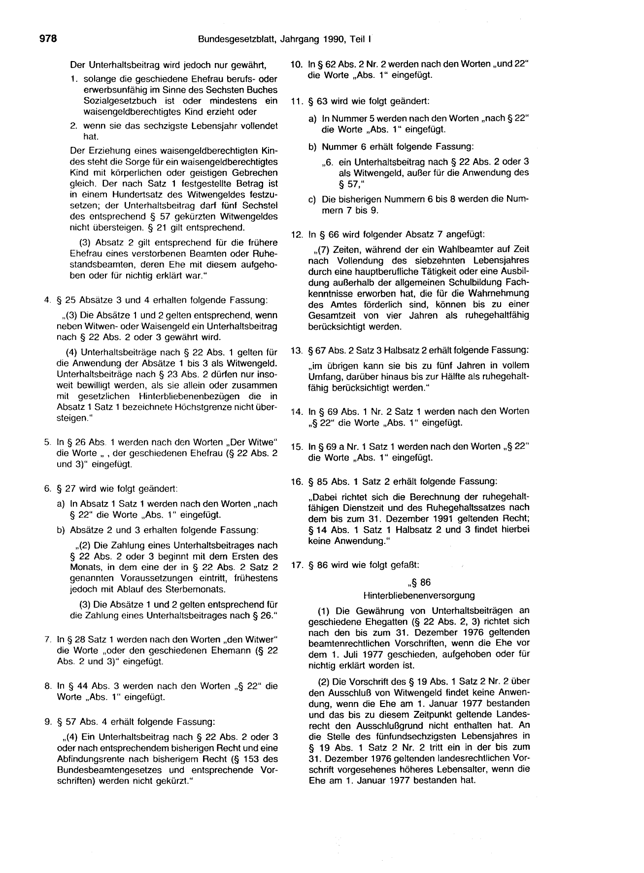BGBl. 1990, Seite 978 — Originalseite als Abbildung