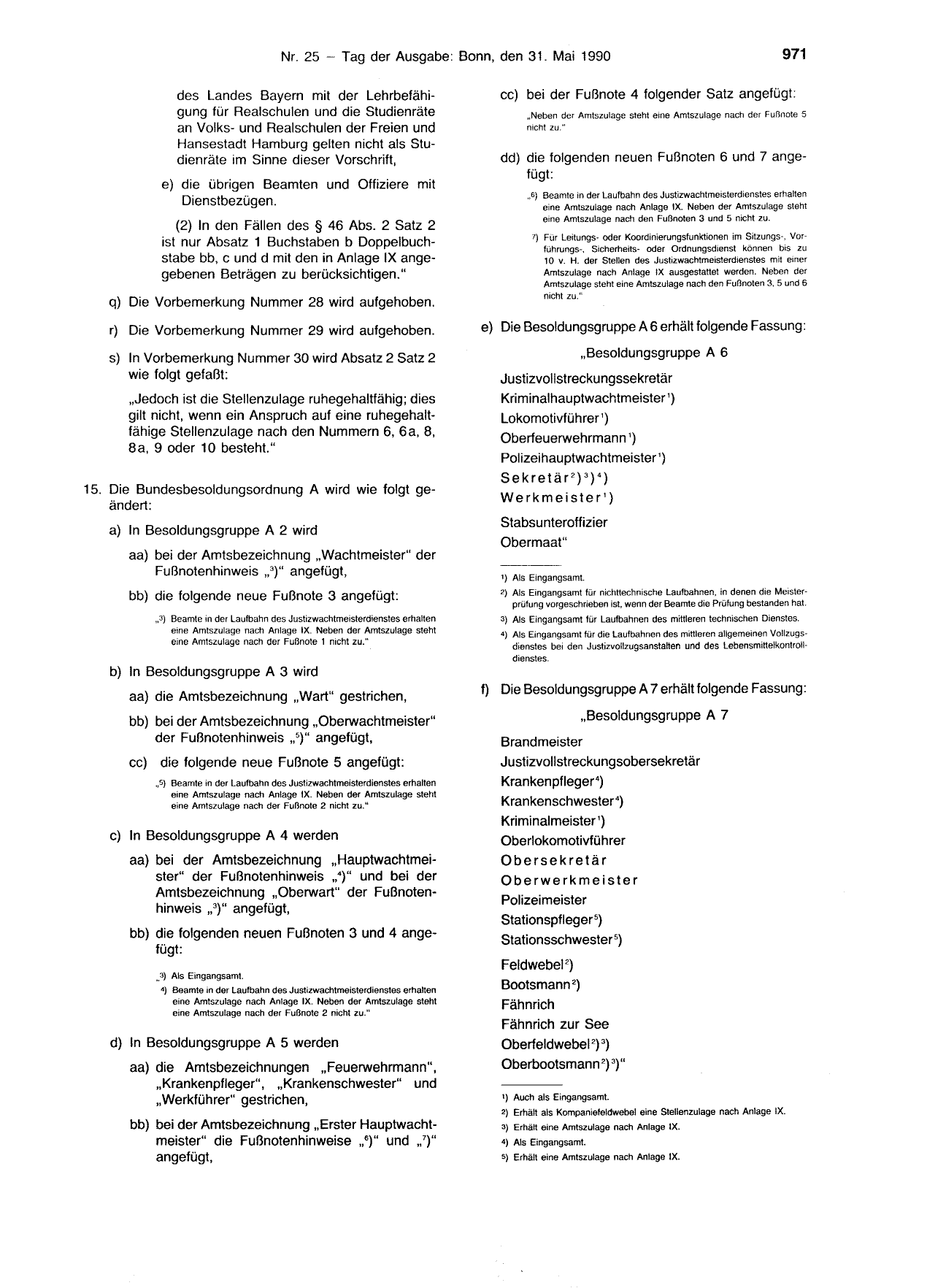 BGBl. 1990, Seite 971 — Originalseite als Abbildung
