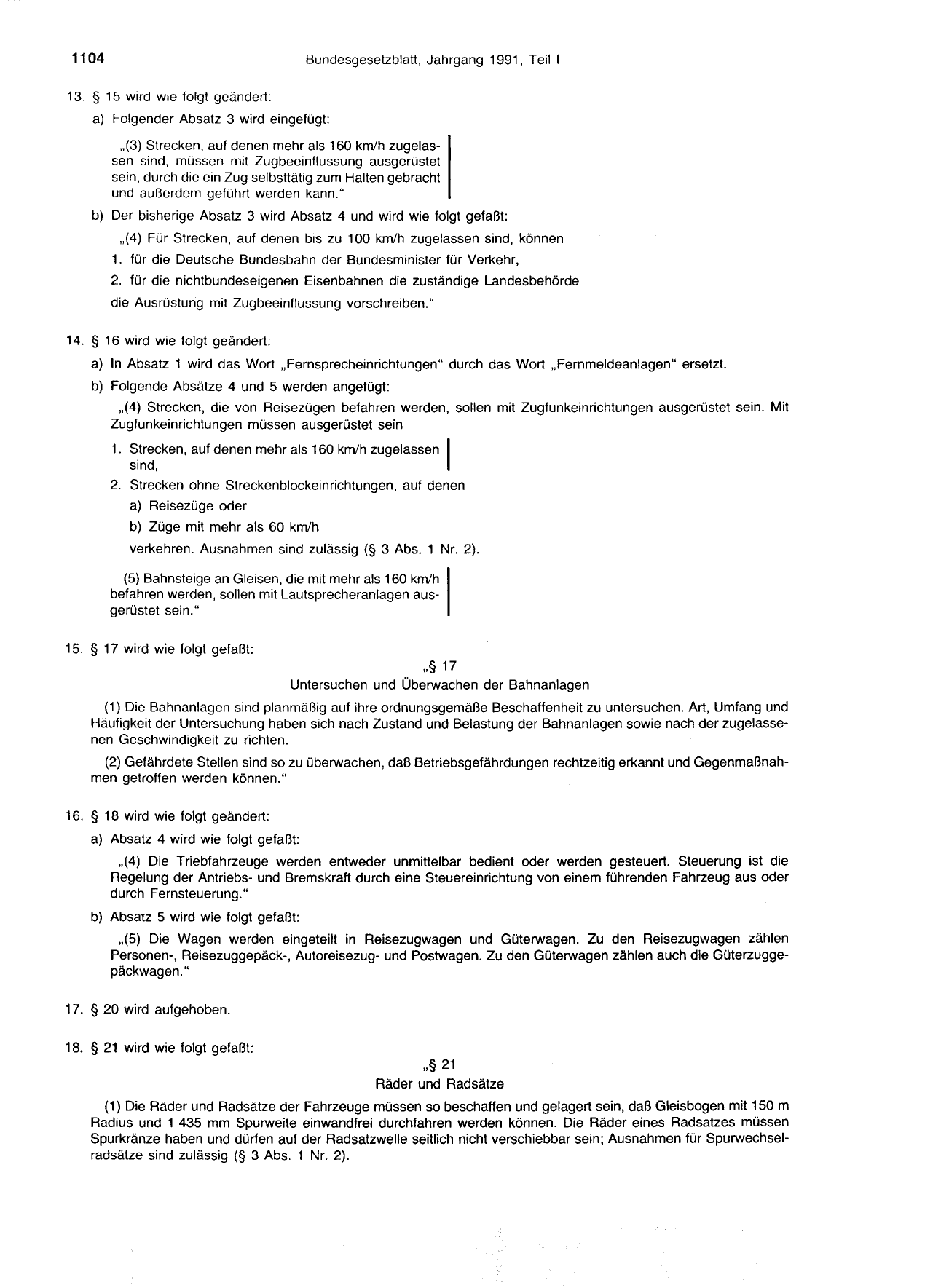 BGBl. 1991, Seite 1104 — Originalseite als Abbildung