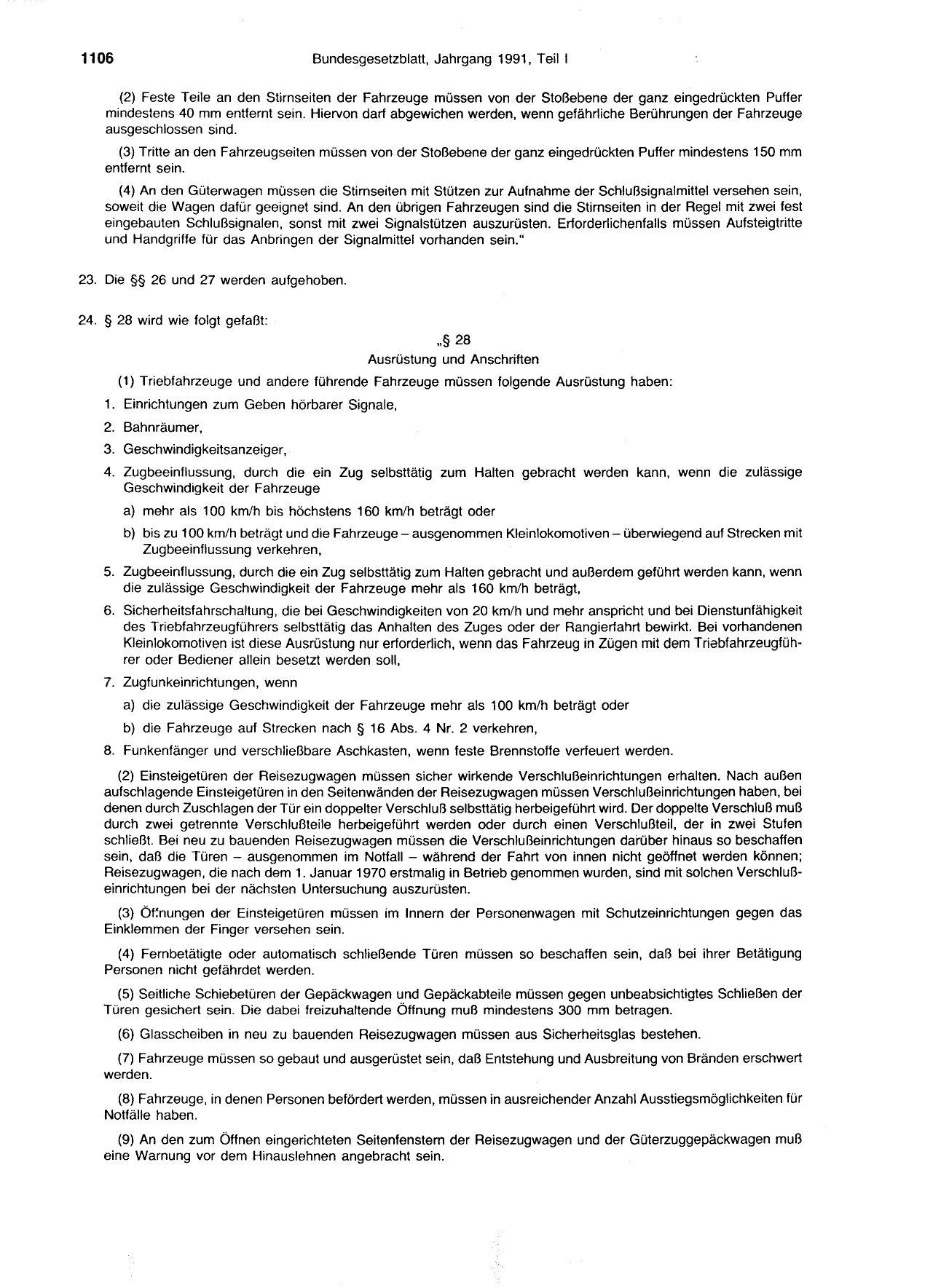 BGBl. 1991, Seite 1106 — Originalseite als Abbildung