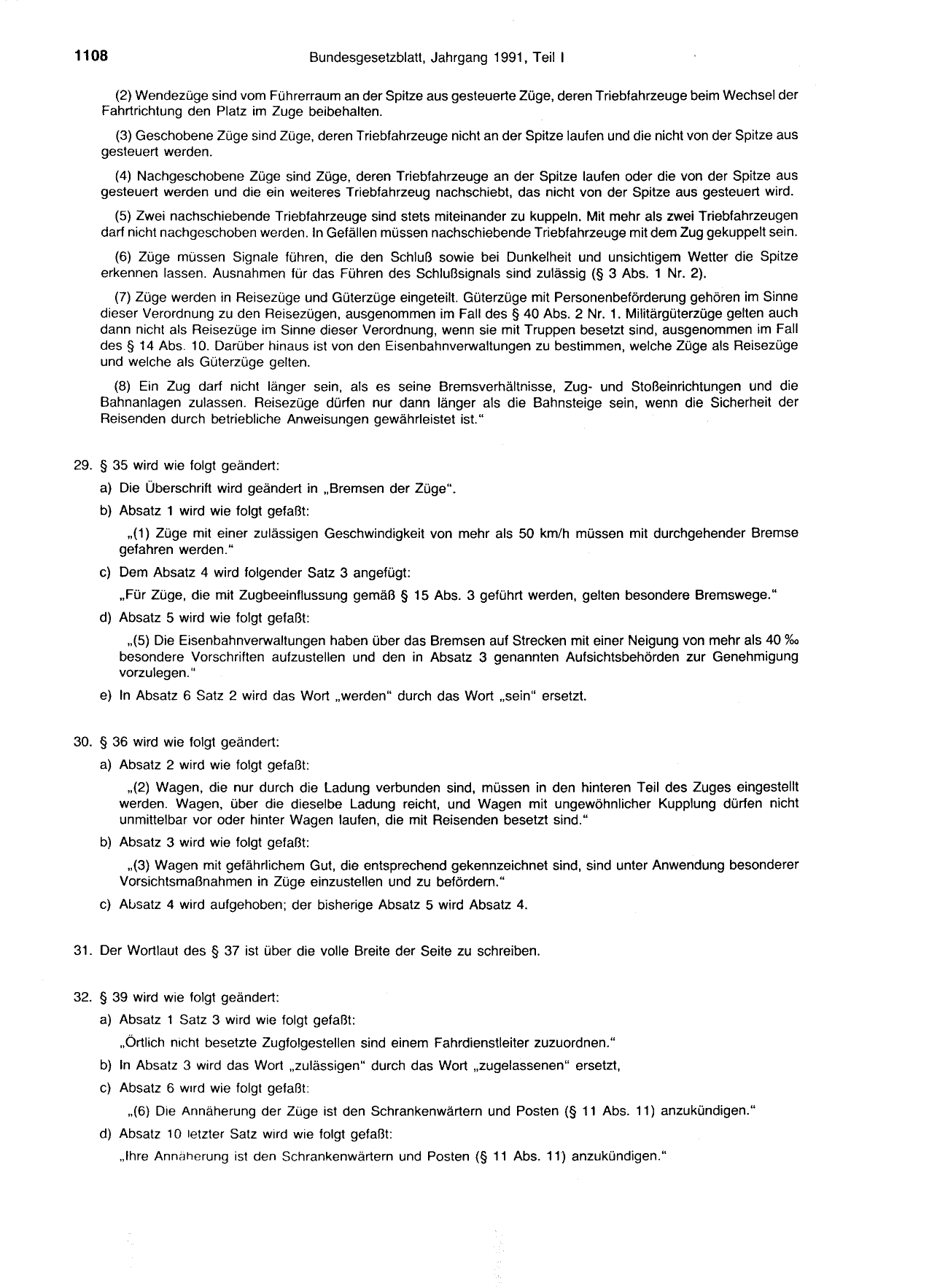 BGBl. 1991, Seite 1108 — Originalseite als Abbildung