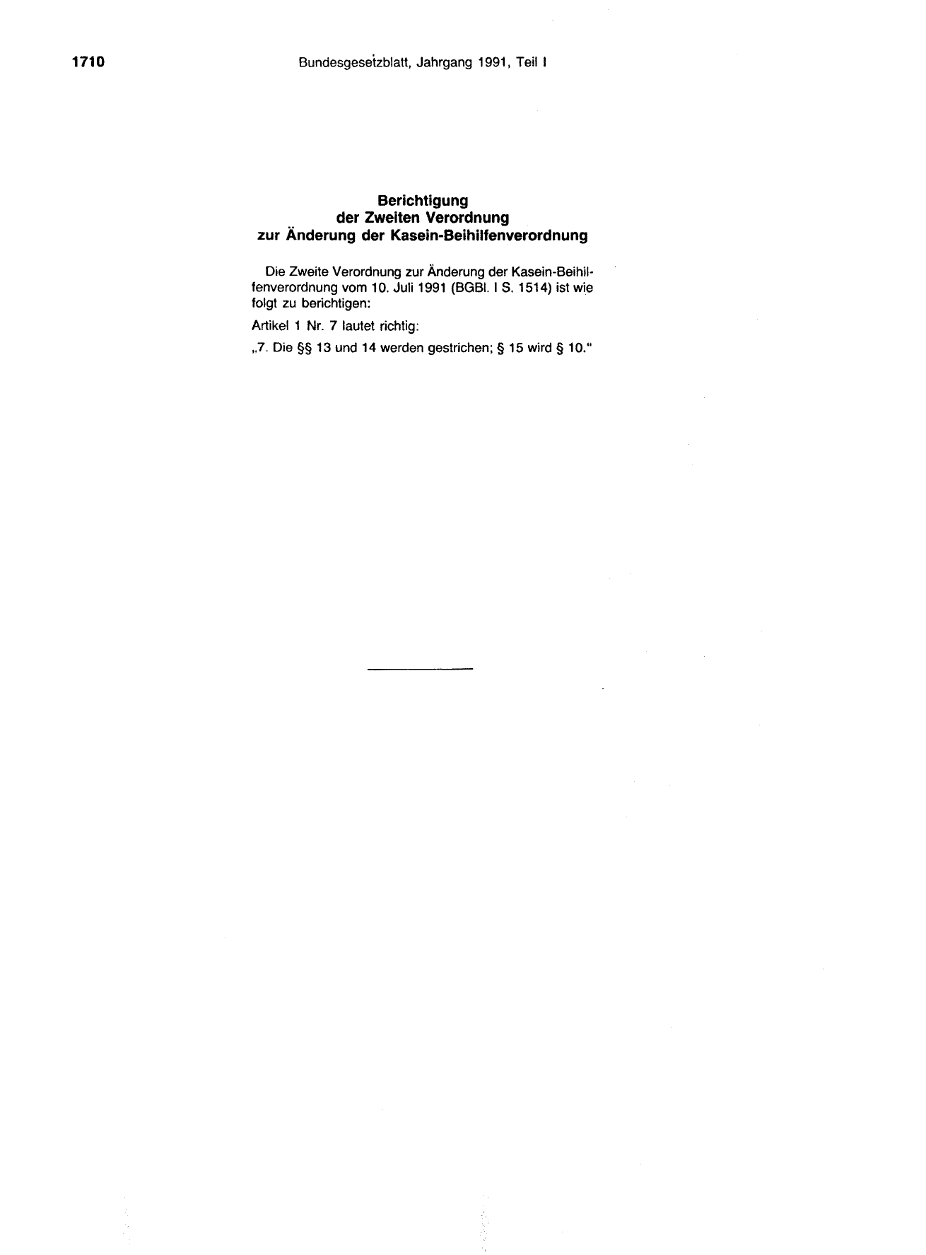 BGBl. 1991, Seite 1710 — Originalseite als Abbildung