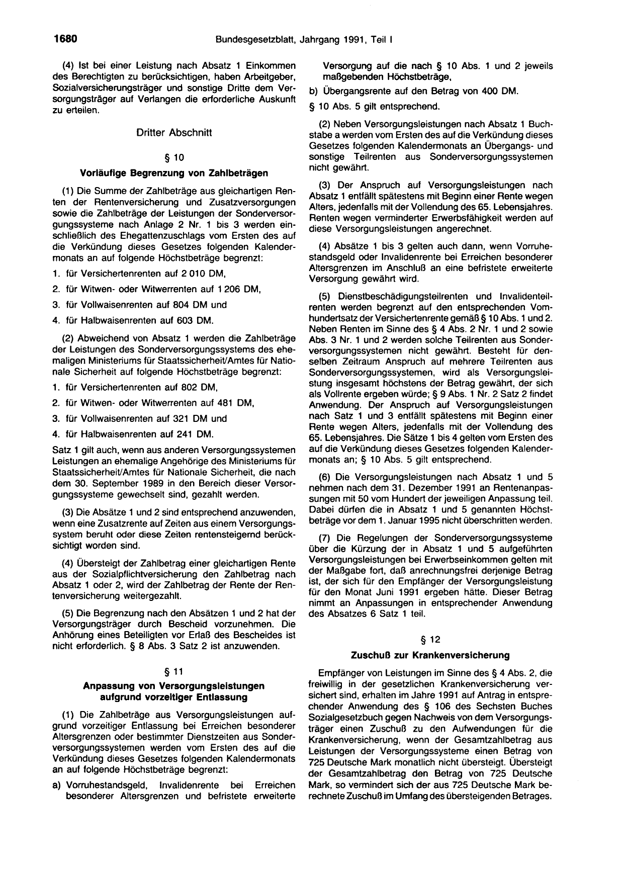 BGBl. 1991, Seite 1680 — Originalseite als Abbildung