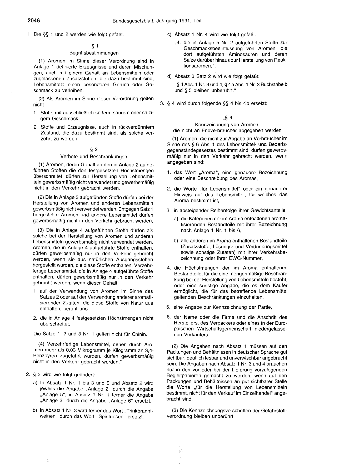 BGBl. 1991, Seite 2046 — Originalseite als Abbildung