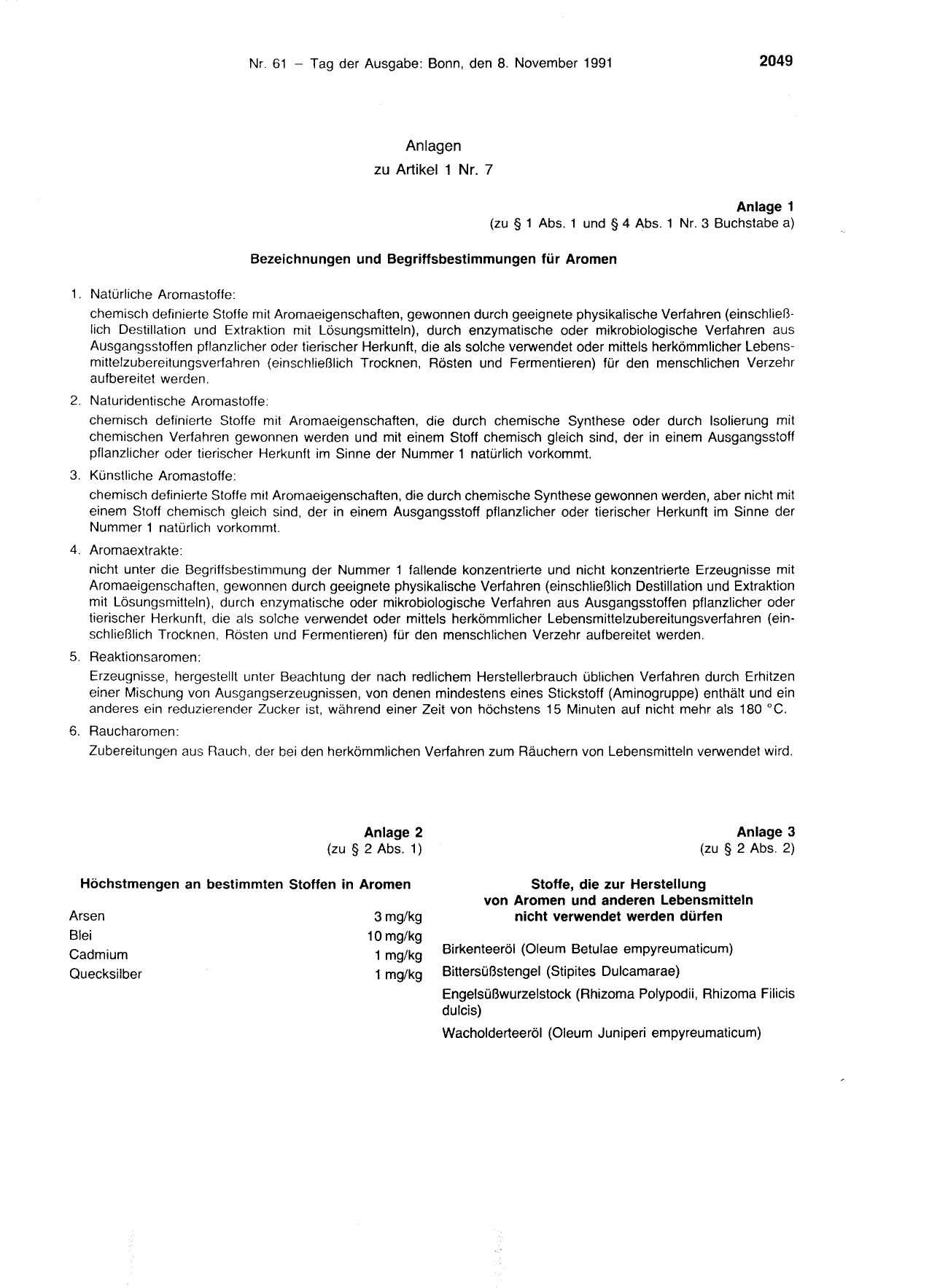 BGBl. 1991, Seite 2049 — Originalseite als Abbildung