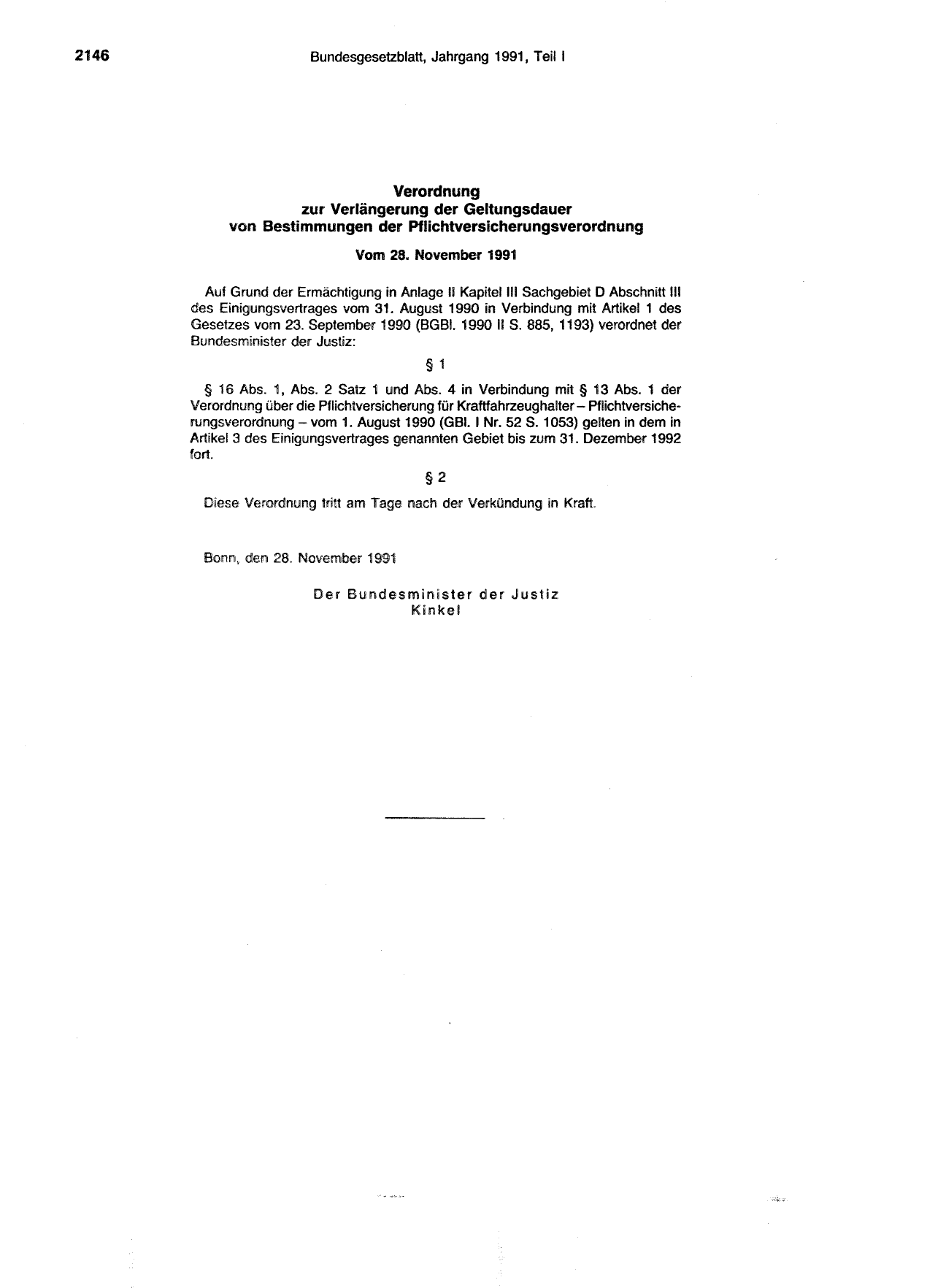 BGBl. 1991, Seite 2146 — Originalseite als Abbildung