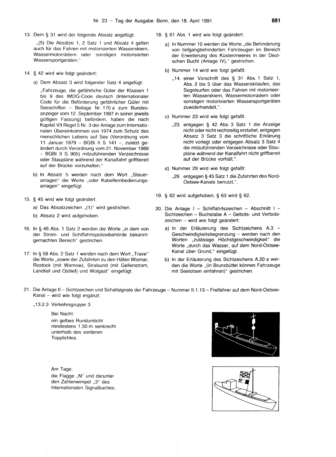 BGBl. 1991, Seite 881 — Originalseite als Abbildung