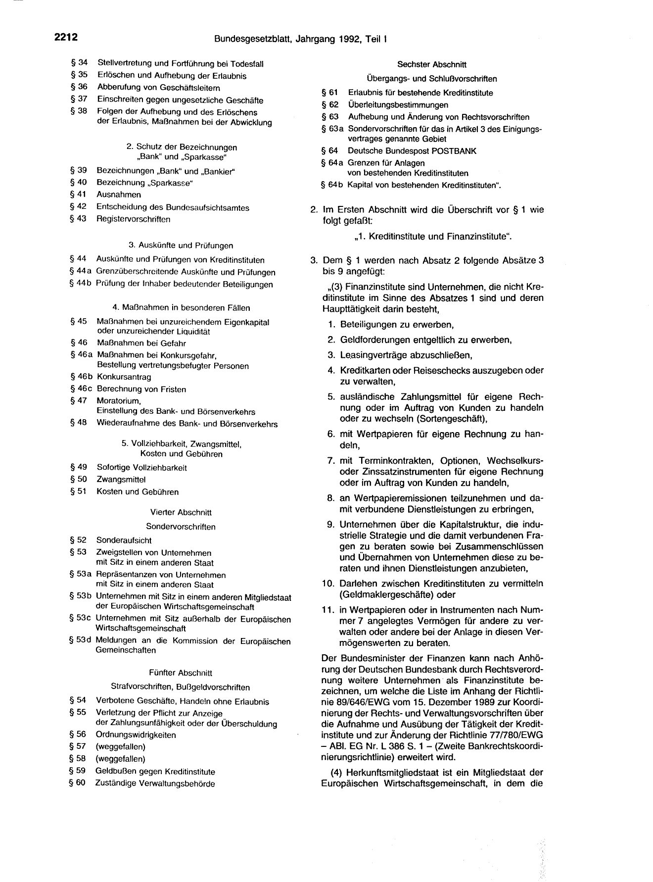 BGBl. 1992, Seite 2212 — Originalseite als Abbildung