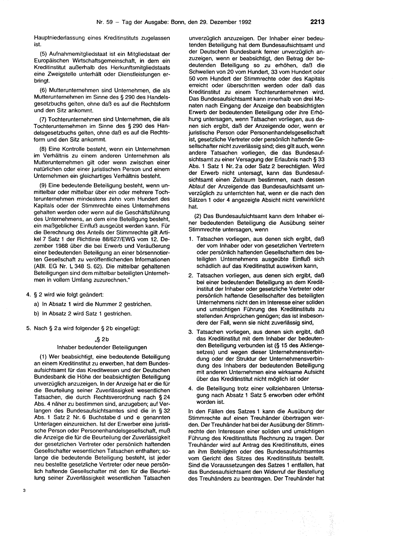 BGBl. 1992, Seite 2213 — Originalseite als Abbildung