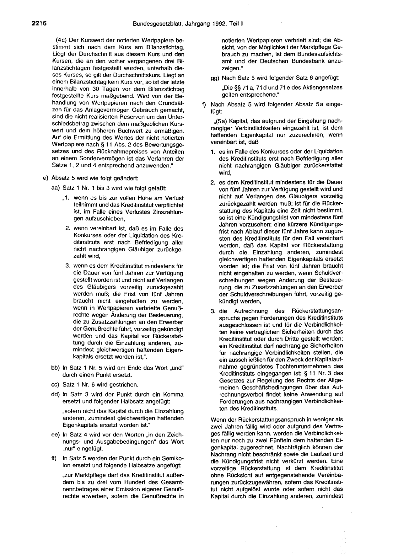 BGBl. 1992, Seite 2216 — Originalseite als Abbildung
