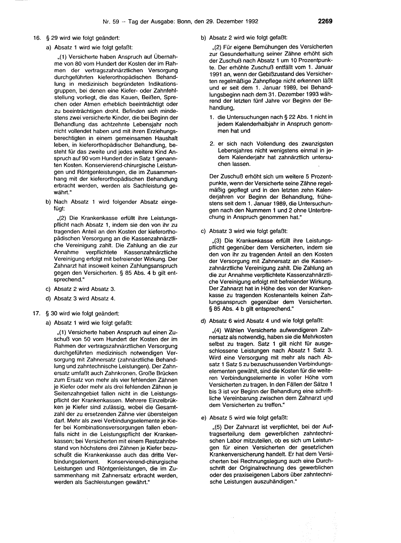 BGBl. 1992, Seite 2269 — Originalseite als Abbildung