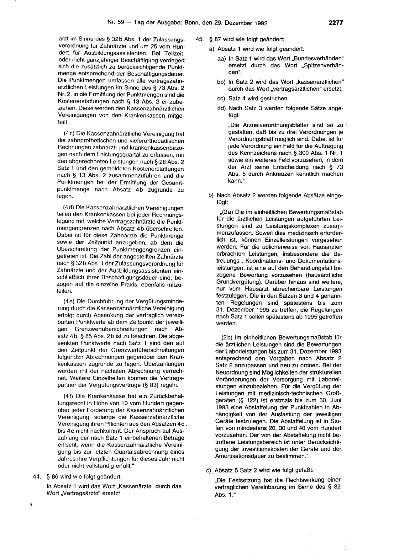 BGBl. 1992, Seite 2277 — Originalseite als Abbildung