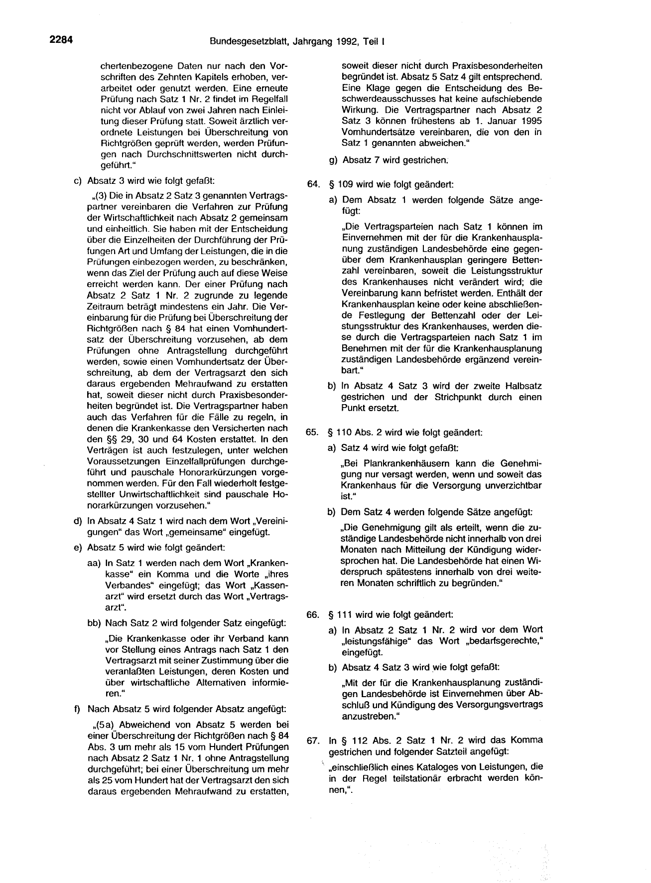 BGBl. 1992, Seite 2284 — Originalseite als Abbildung