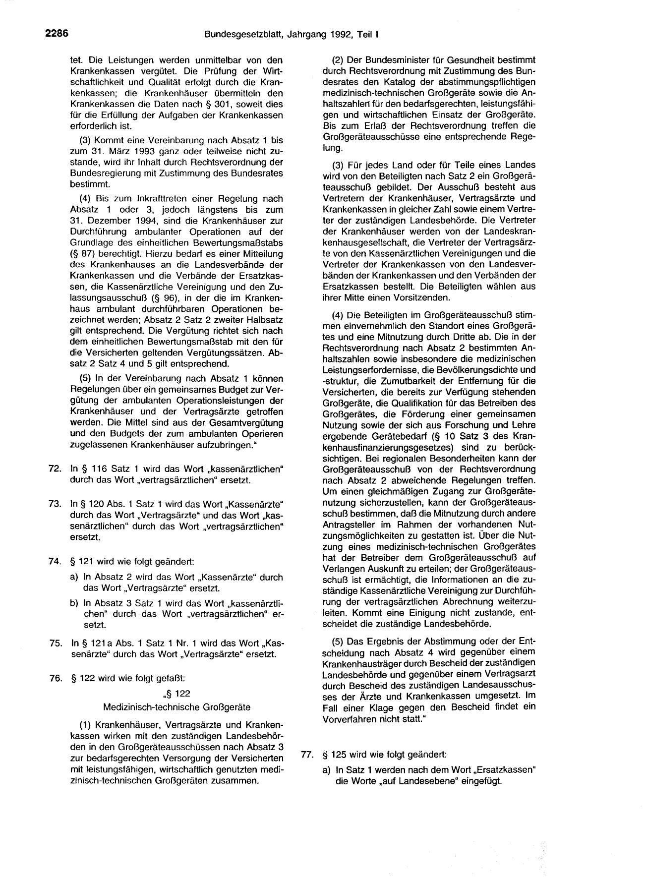 BGBl. 1992, Seite 2286 — Originalseite als Abbildung