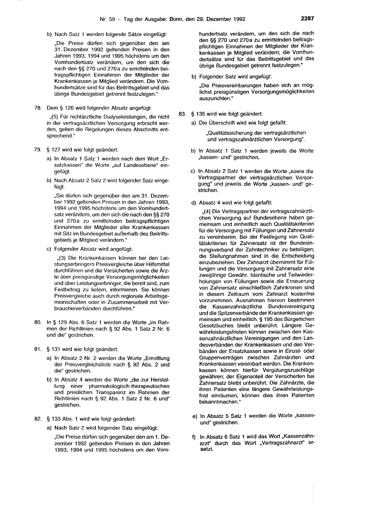 BGBl. 1992, Seite 2287 — Originalseite als Abbildung