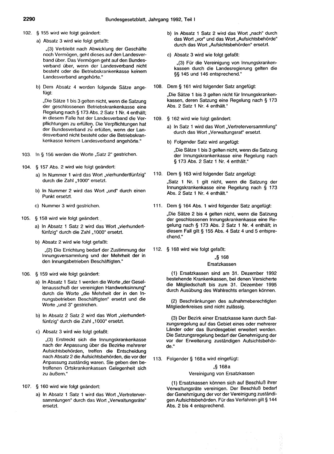 BGBl. 1992, Seite 2290 — Originalseite als Abbildung