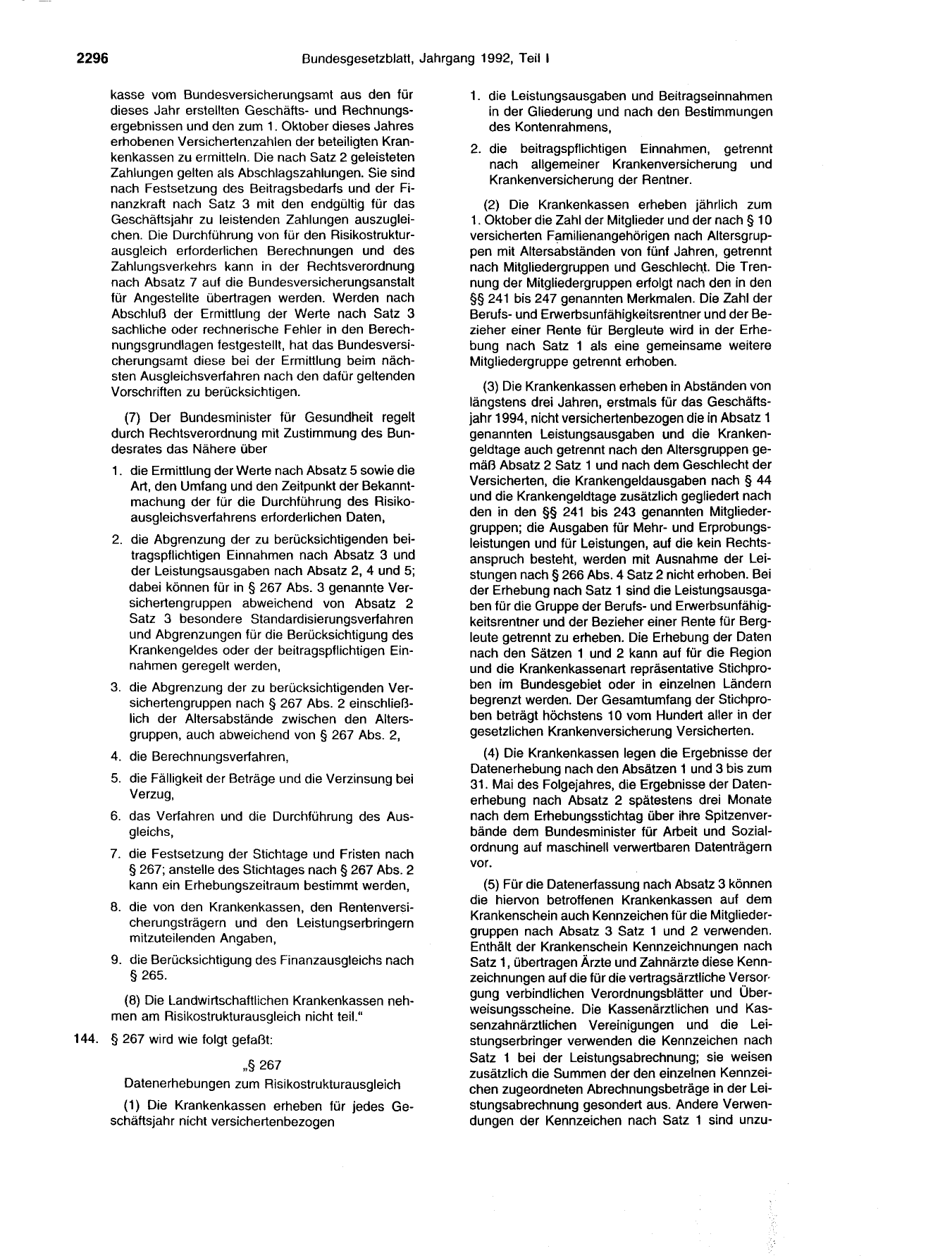 BGBl. 1992, Seite 2296 — Originalseite als Abbildung