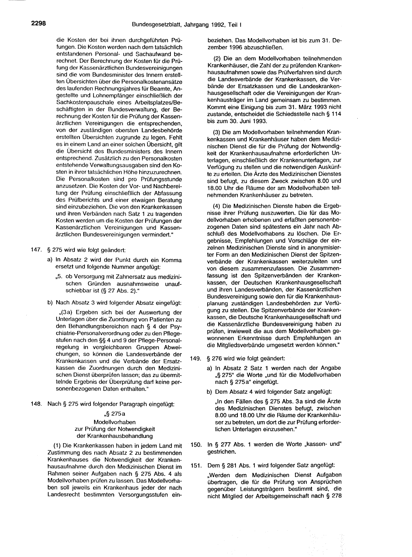 BGBl. 1992, Seite 2298 — Originalseite als Abbildung