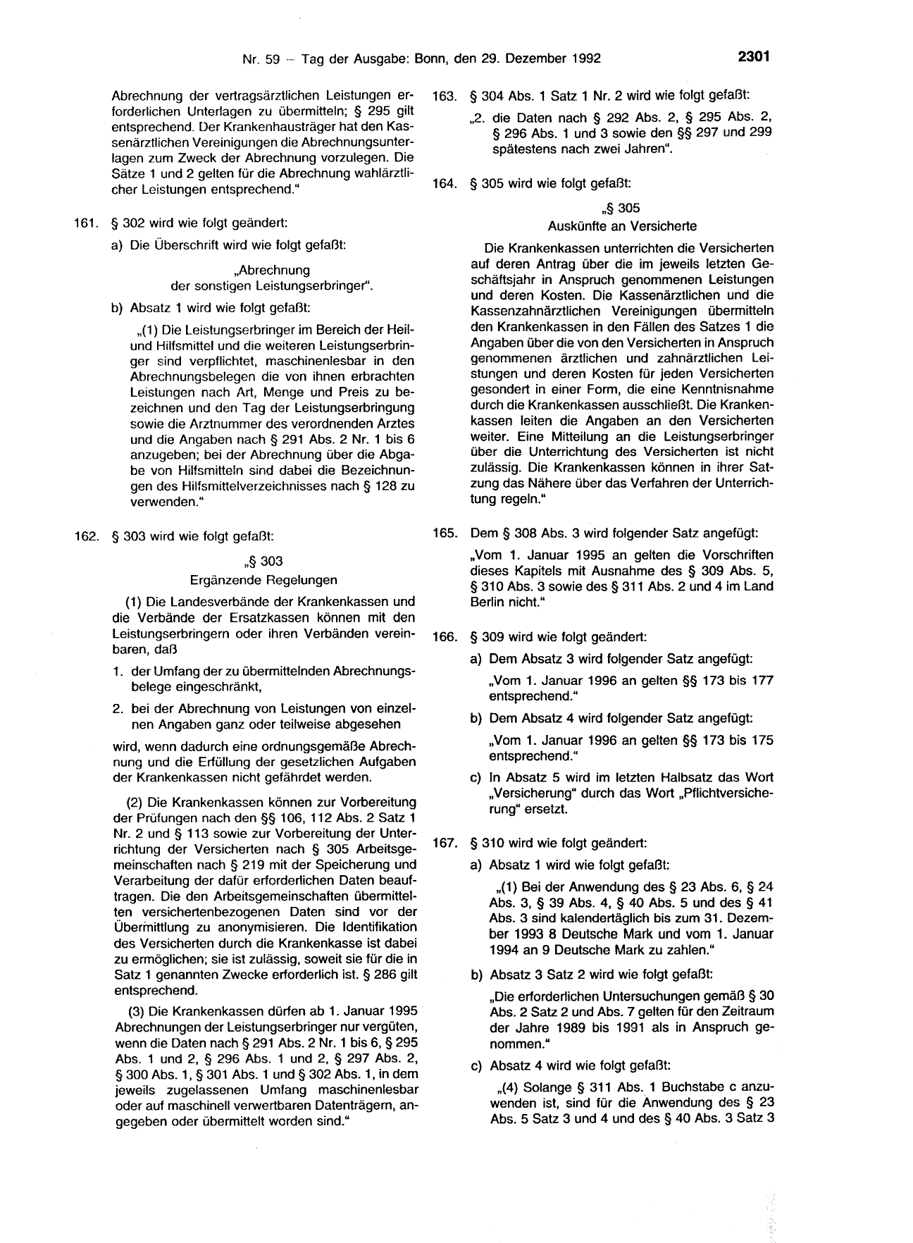 BGBl. 1992, Seite 2301 — Originalseite als Abbildung