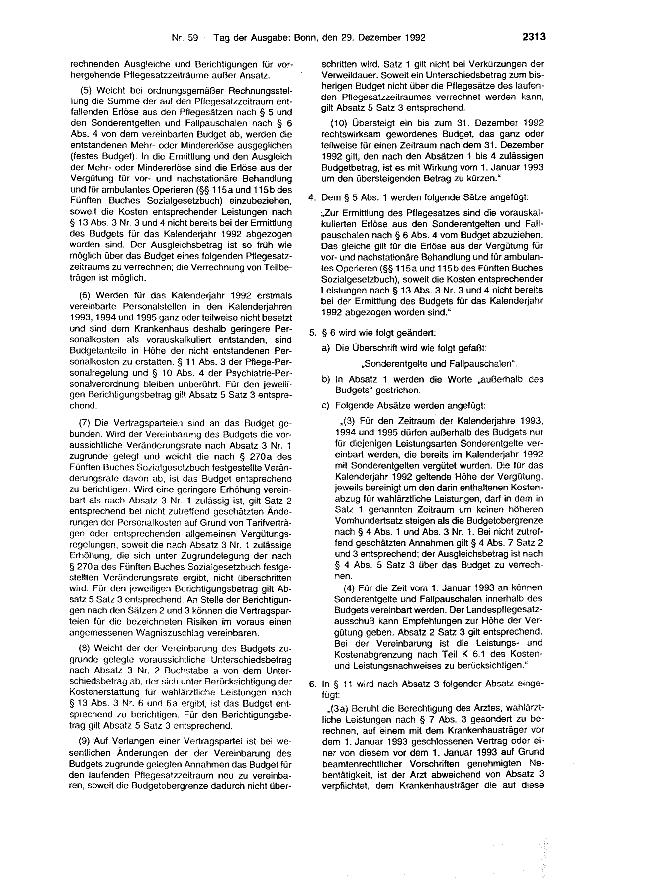 BGBl. 1992, Seite 2313 — Originalseite als Abbildung