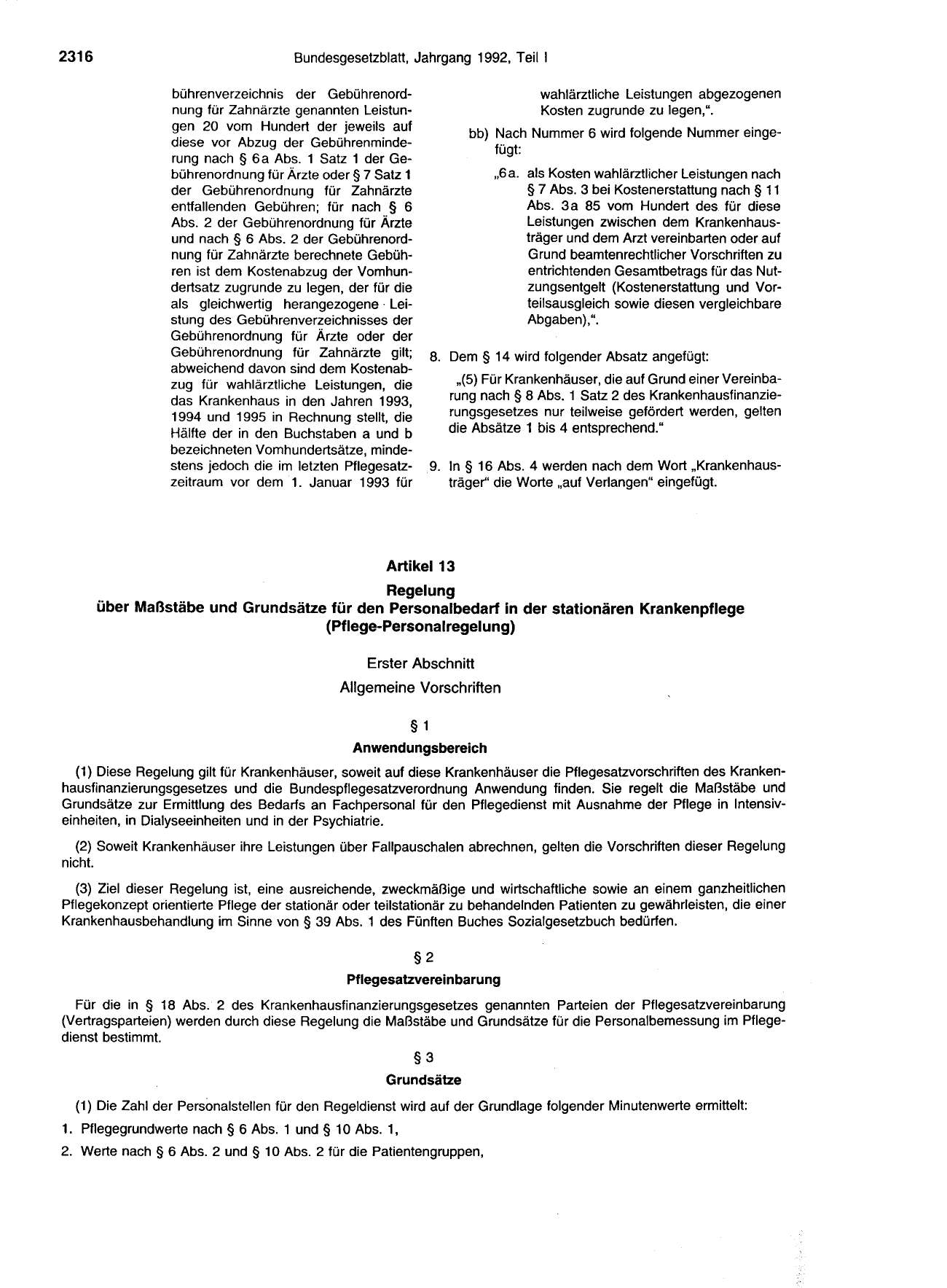 BGBl. 1992, Seite 2316 — Originalseite als Abbildung