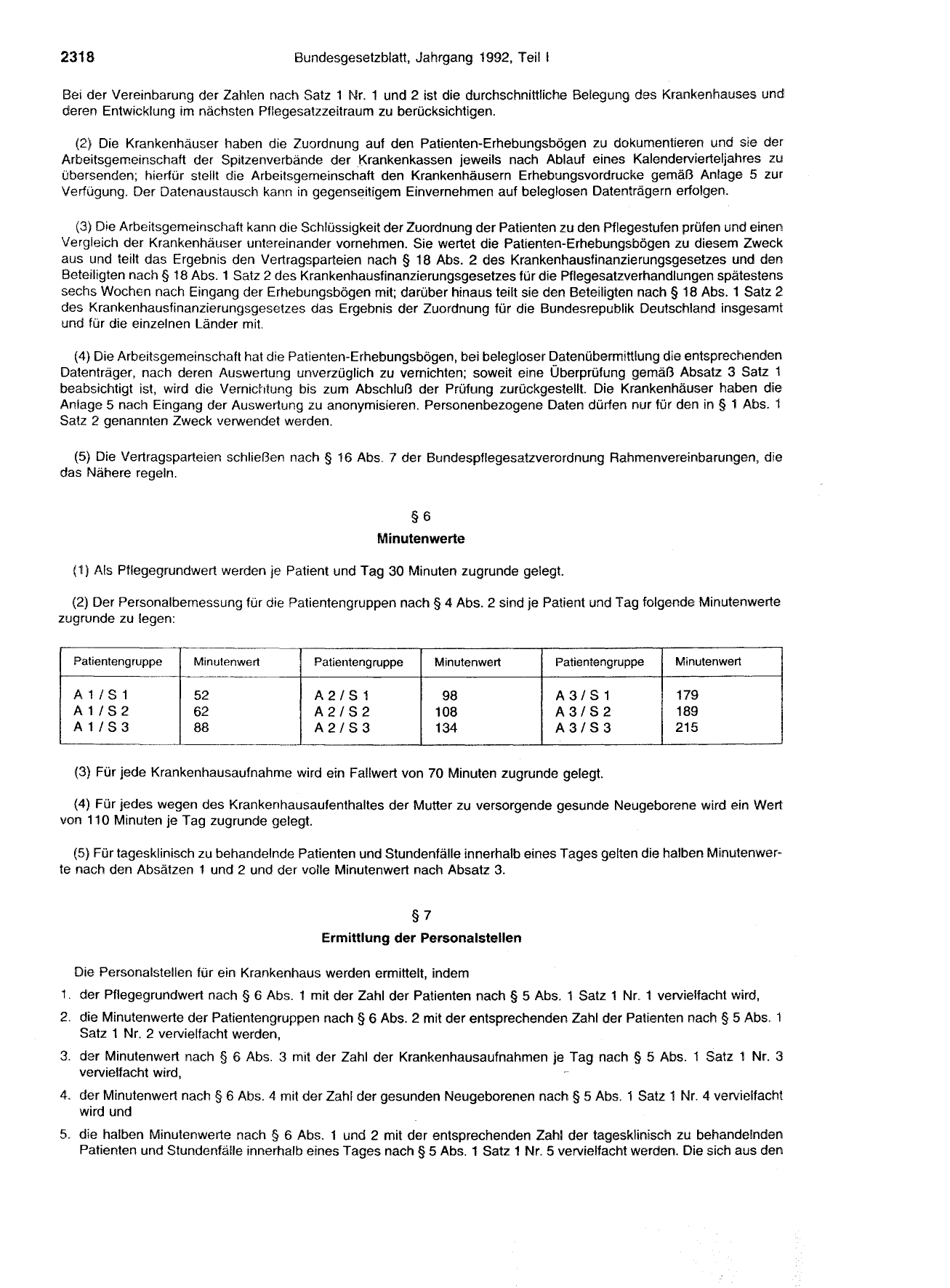 BGBl. 1992, Seite 2318 — Originalseite als Abbildung