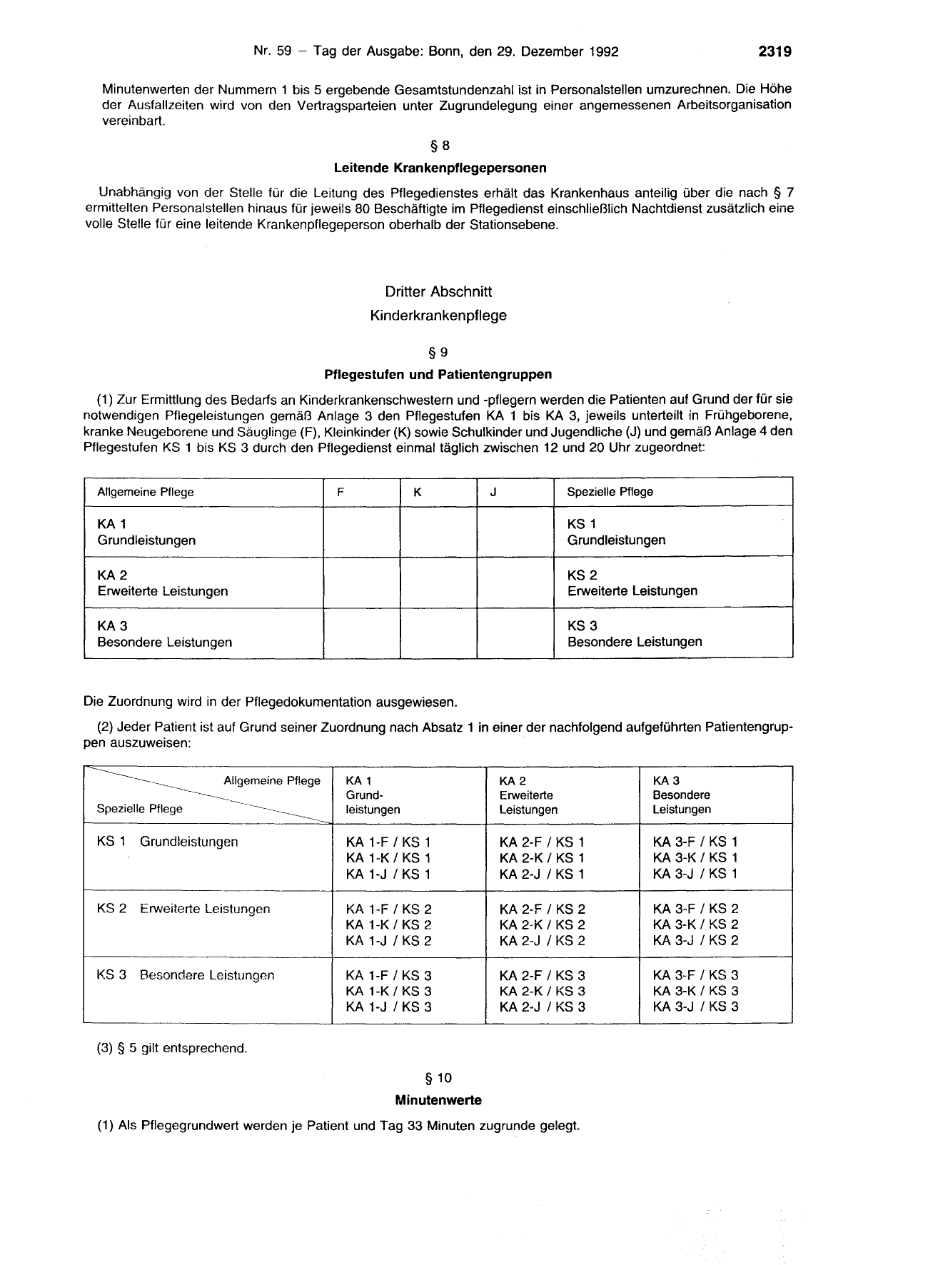BGBl. 1992, Seite 2319 — Originalseite als Abbildung