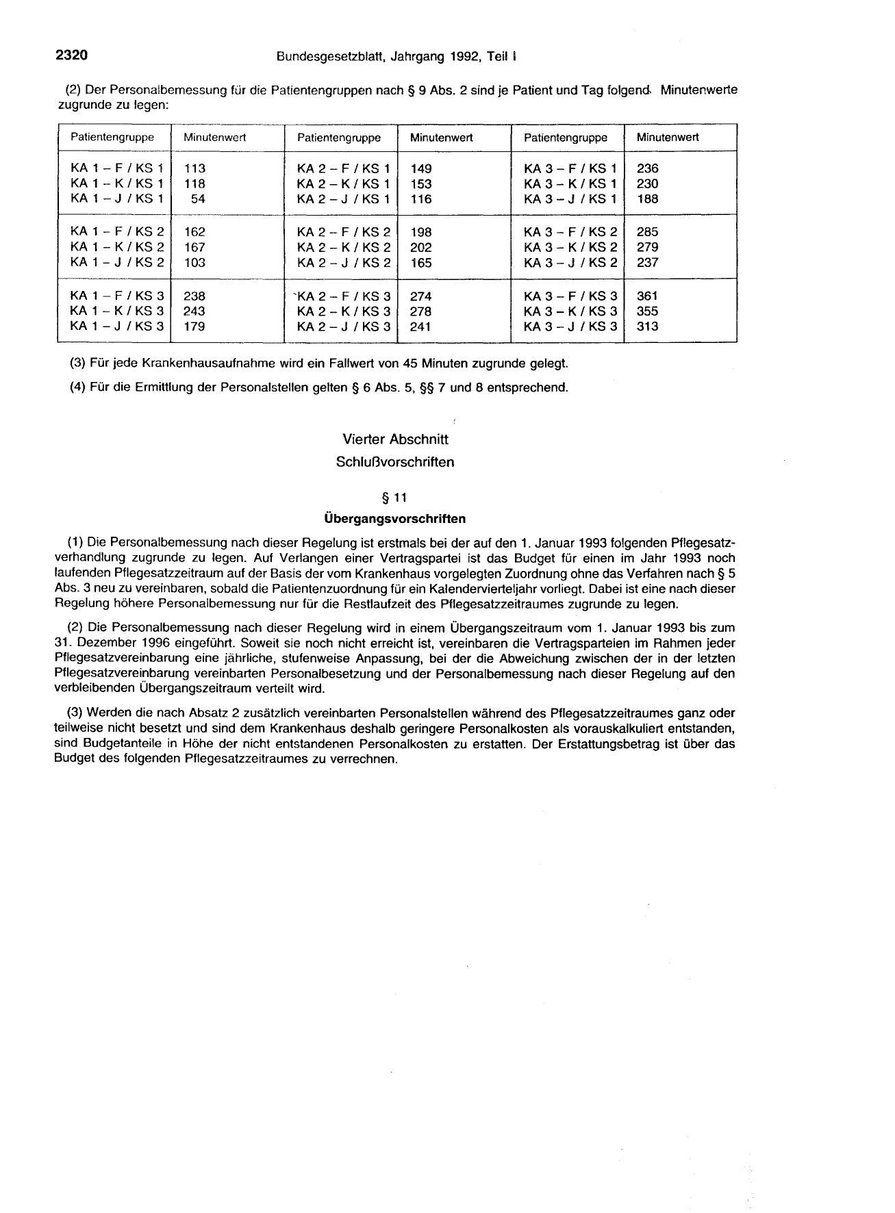 BGBl. 1992, Seite 2320 — Originalseite als Abbildung