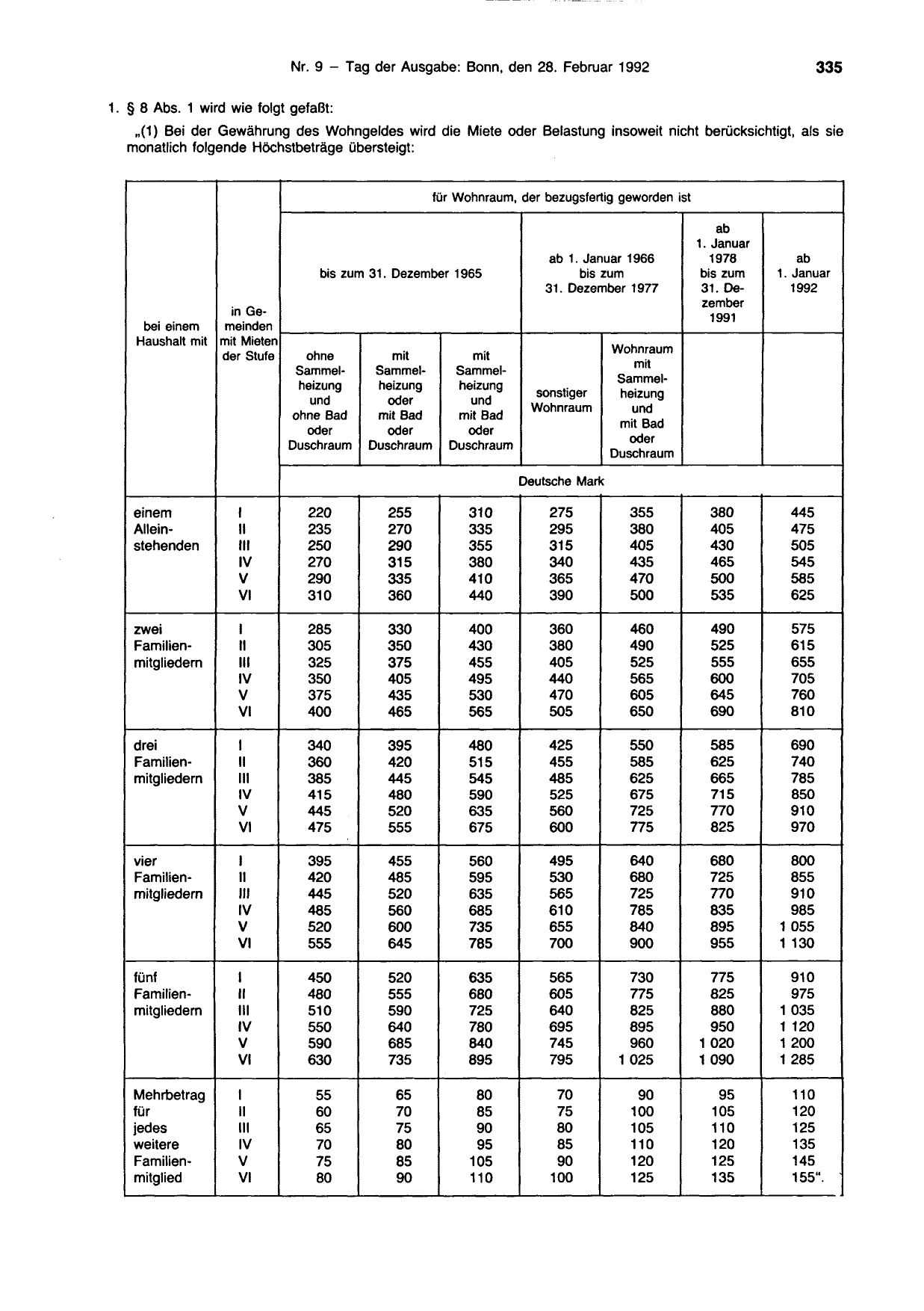 BGBl. 1992, Seite 335 — Originalseite als Abbildung