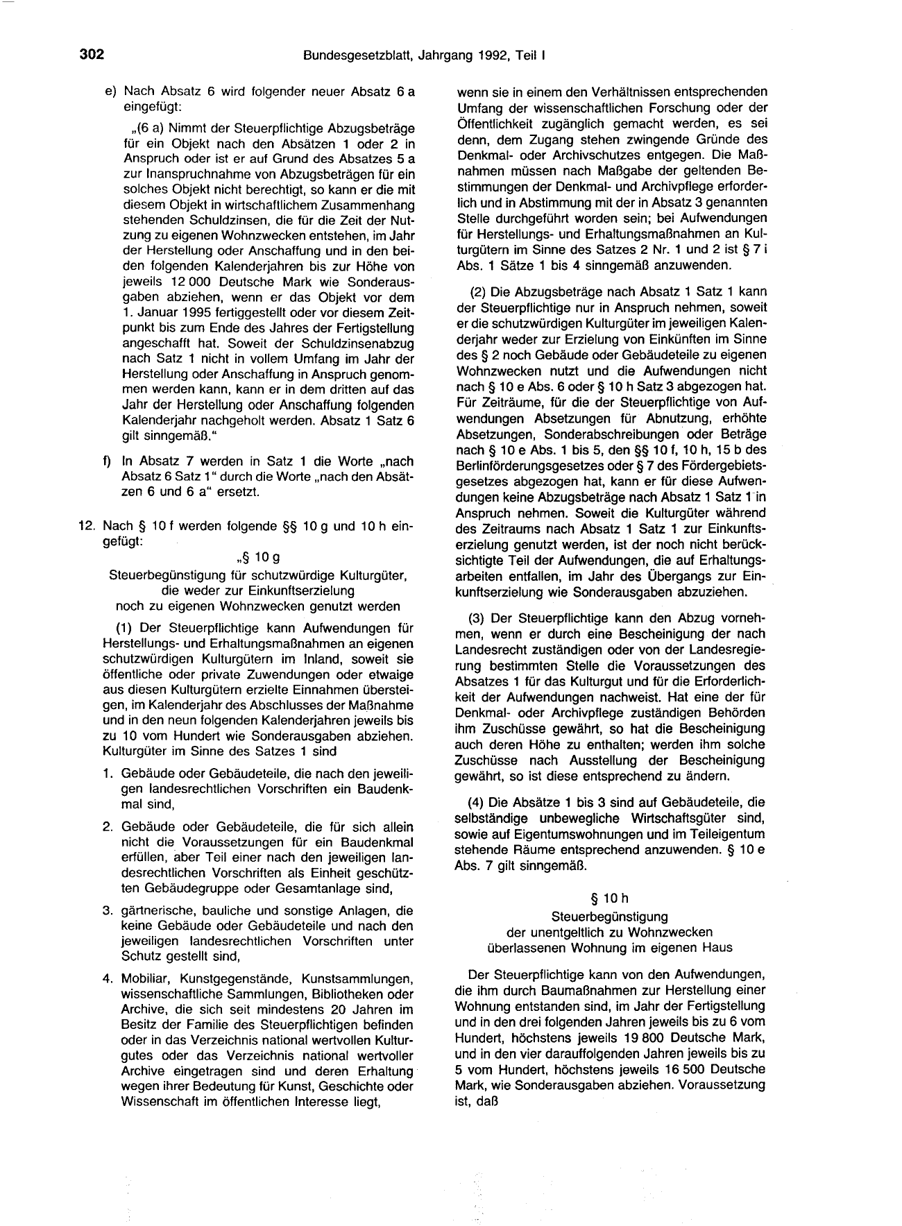 BGBl. 1992, Seite 302 — Originalseite als Abbildung