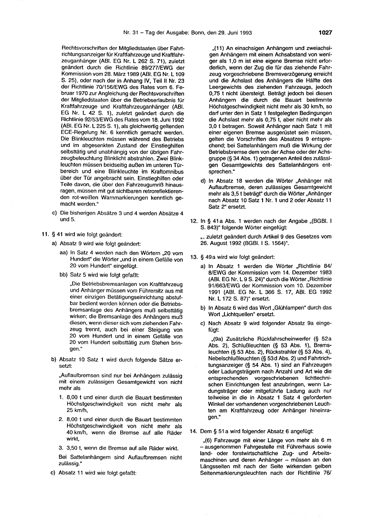BGBl. 1993, Seite 1027 — Originalseite als Abbildung