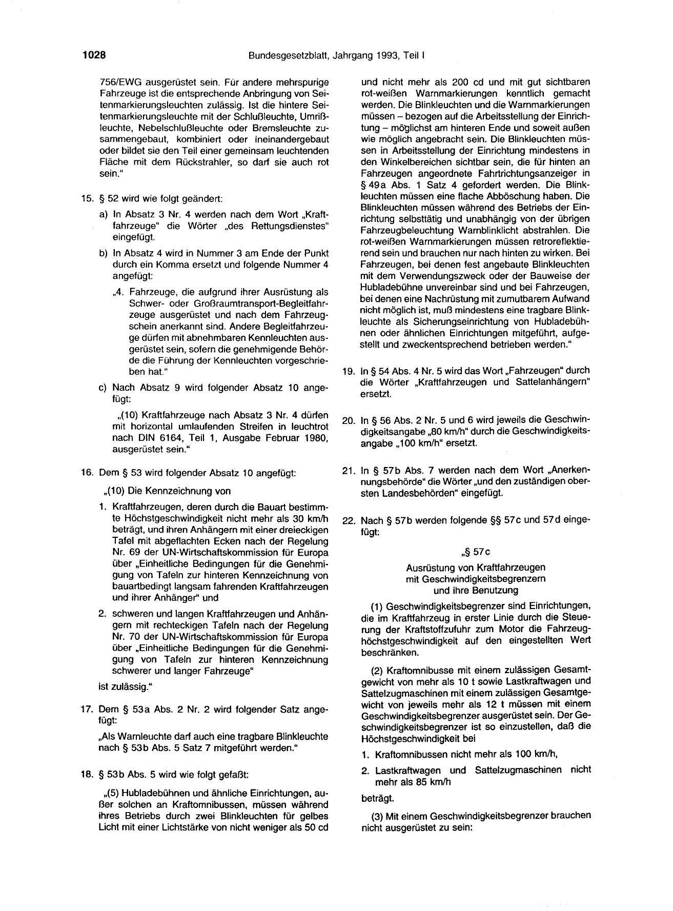BGBl. 1993, Seite 1028 — Originalseite als Abbildung