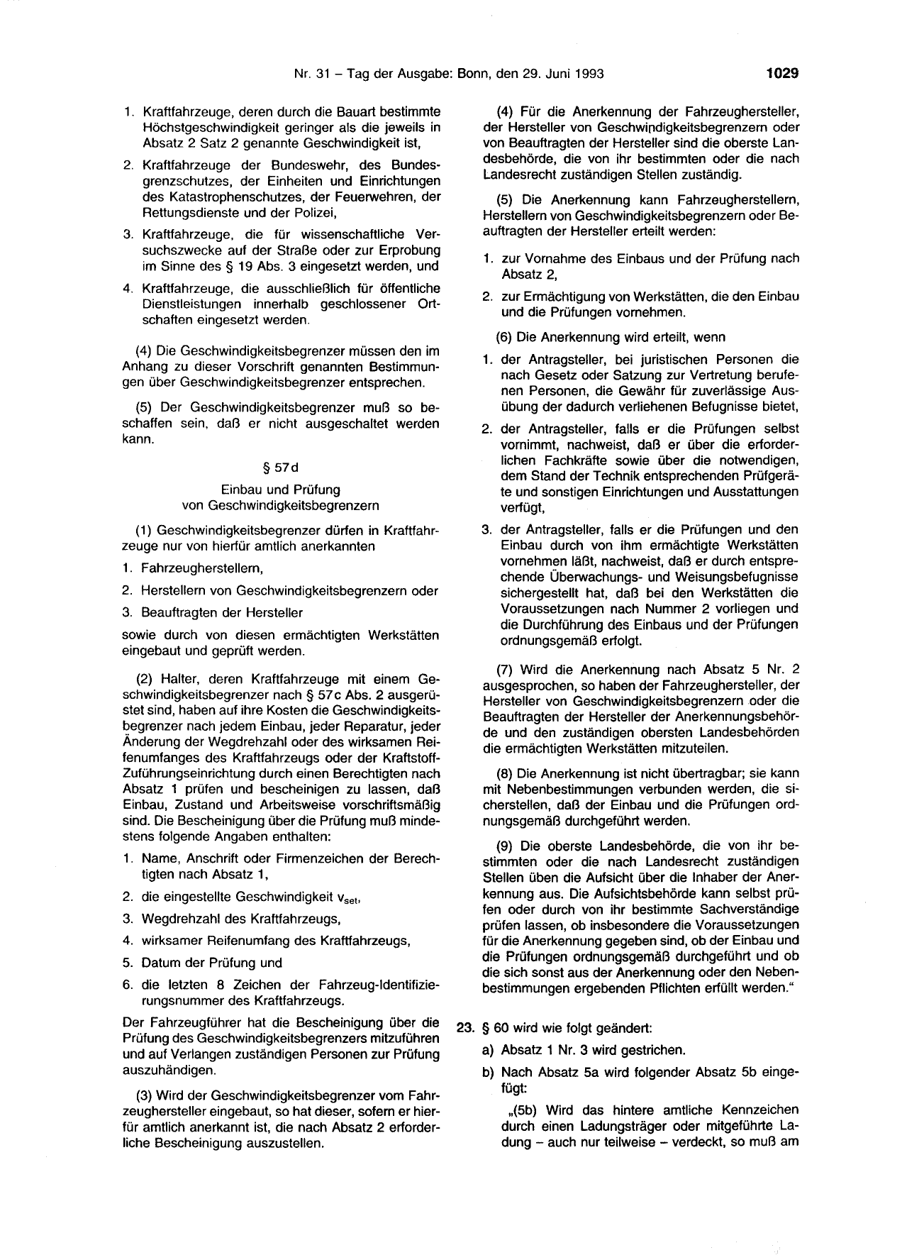 BGBl. 1993, Seite 1029 — Originalseite als Abbildung