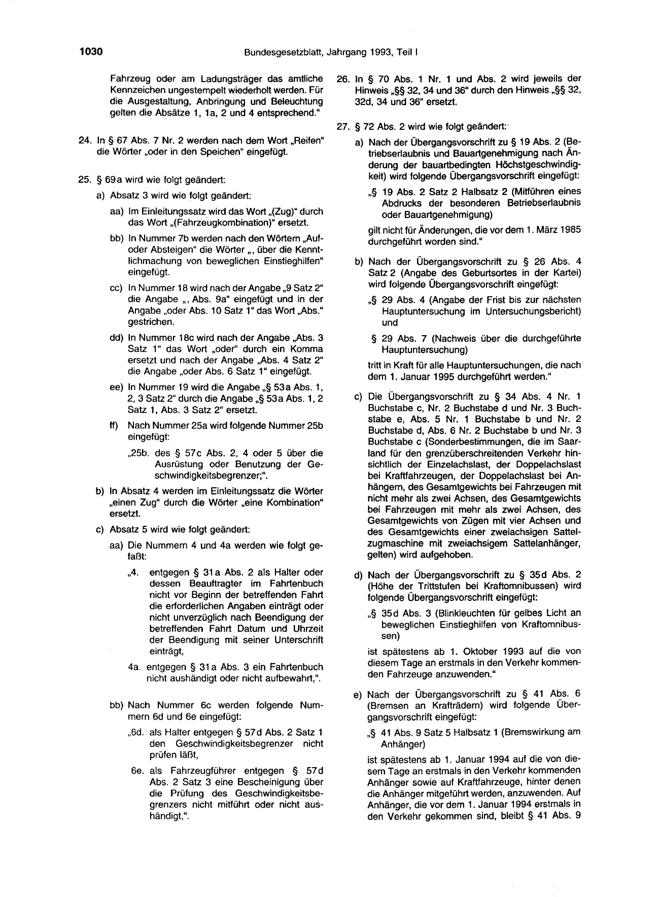 BGBl. 1993, Seite 1030 — Originalseite als Abbildung