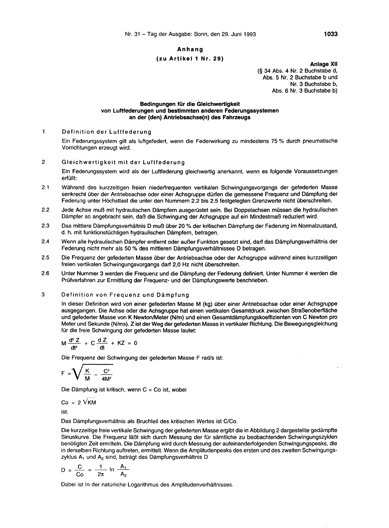 BGBl. 1993, Seite 1033 — Originalseite als Abbildung