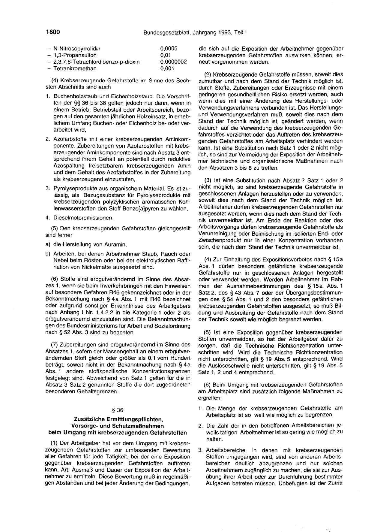 BGBl. 1993, Seite 1800 — Originalseite als Abbildung