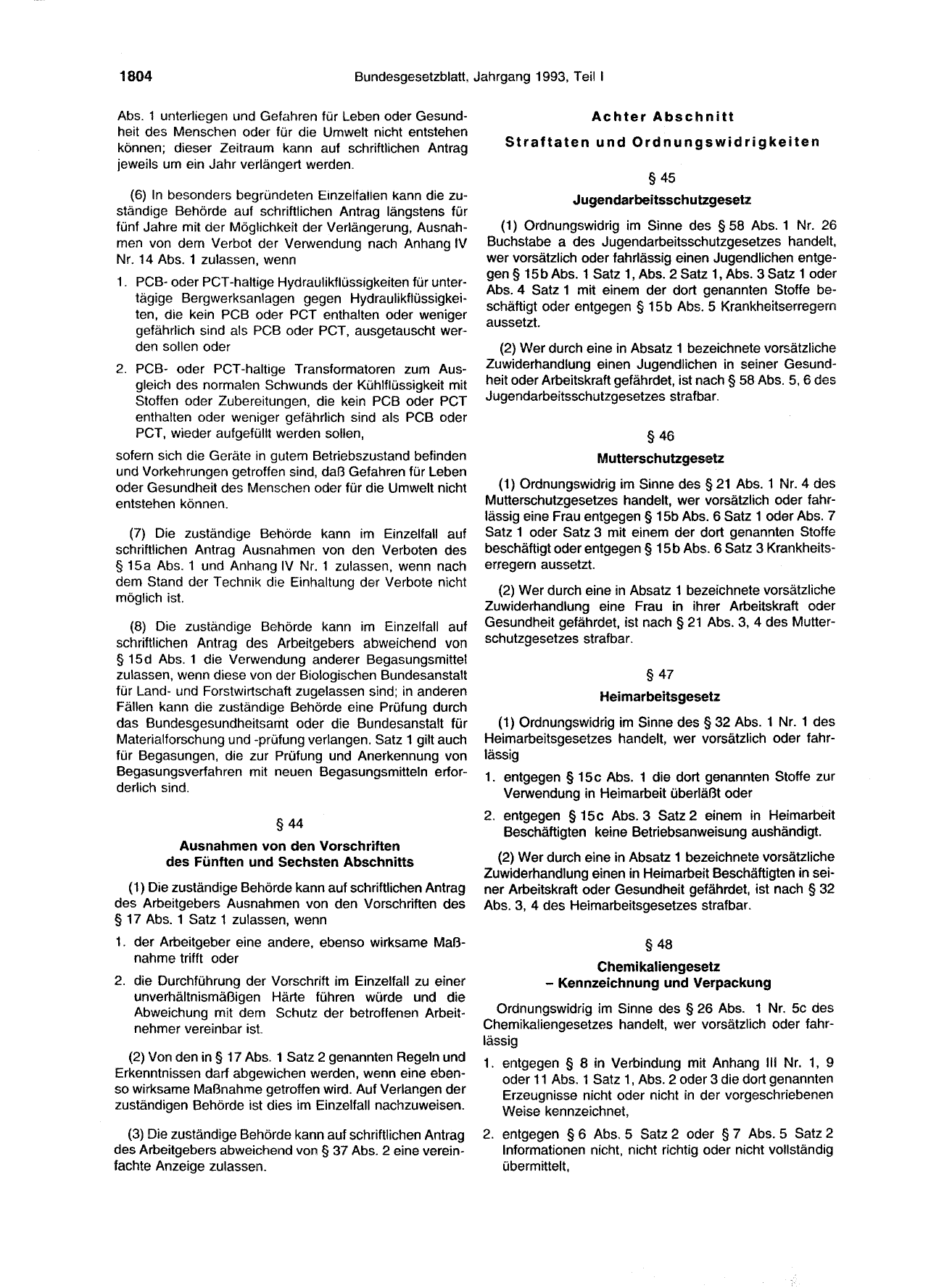 BGBl. 1993, Seite 1804 — Originalseite als Abbildung