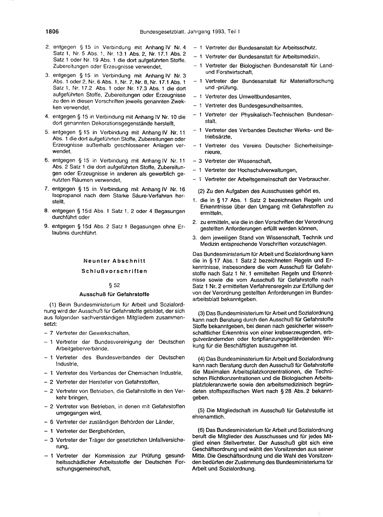 BGBl. 1993, Seite 1806 — Originalseite als Abbildung