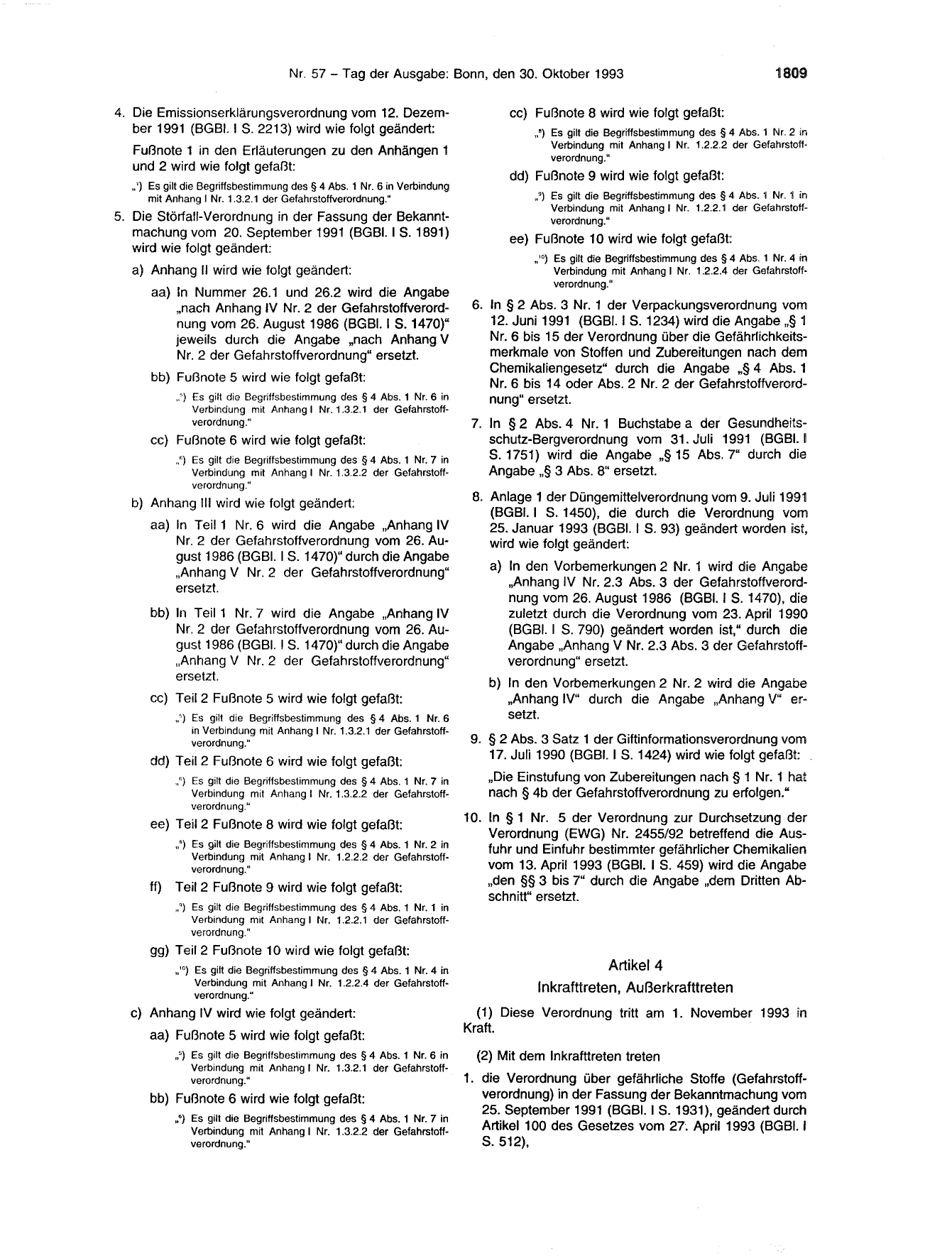 BGBl. 1993, Seite 11809 — Originalseite als Abbildung