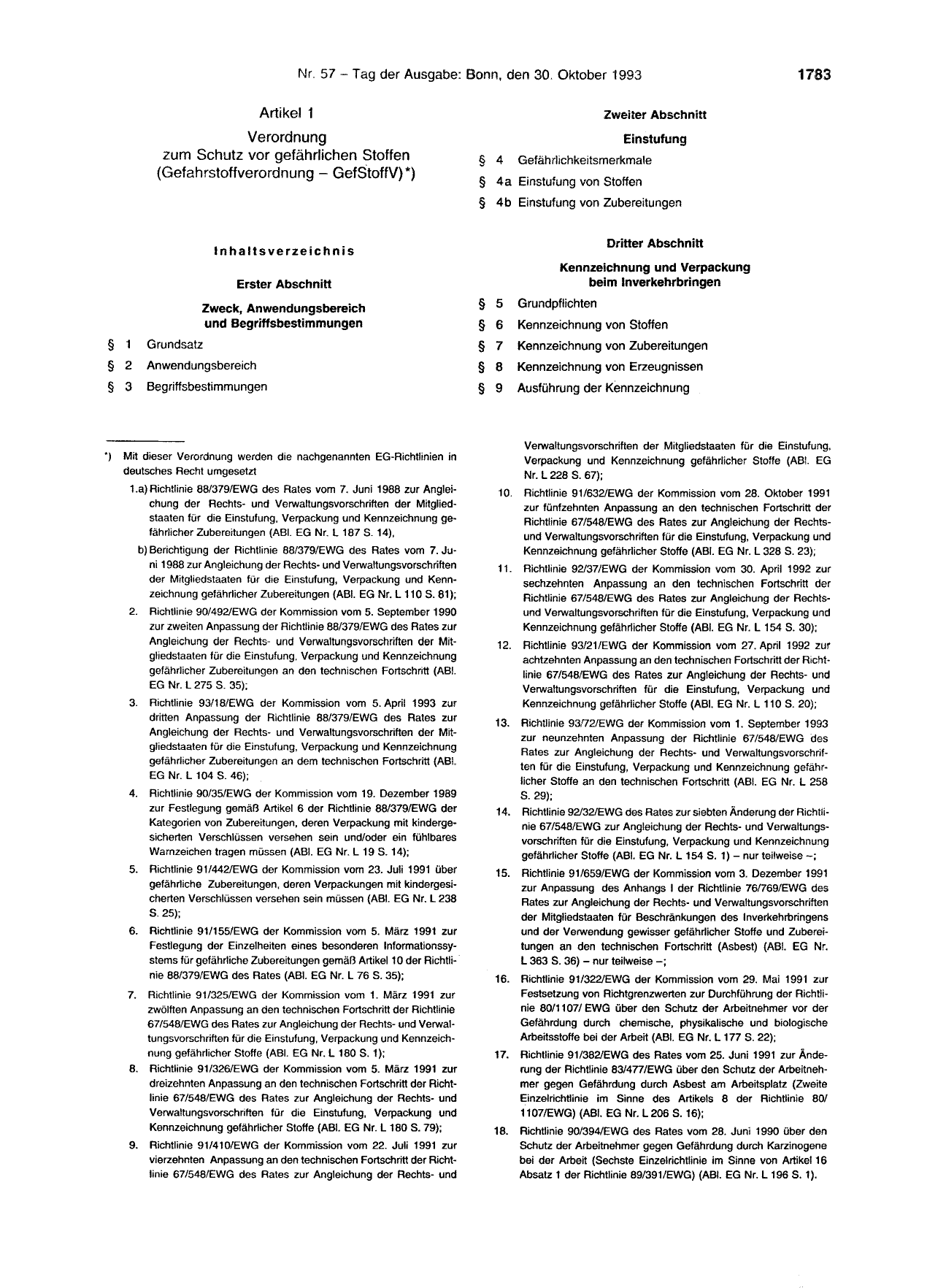 BGBl. 1993, Seite 1783 — Originalseite als Abbildung