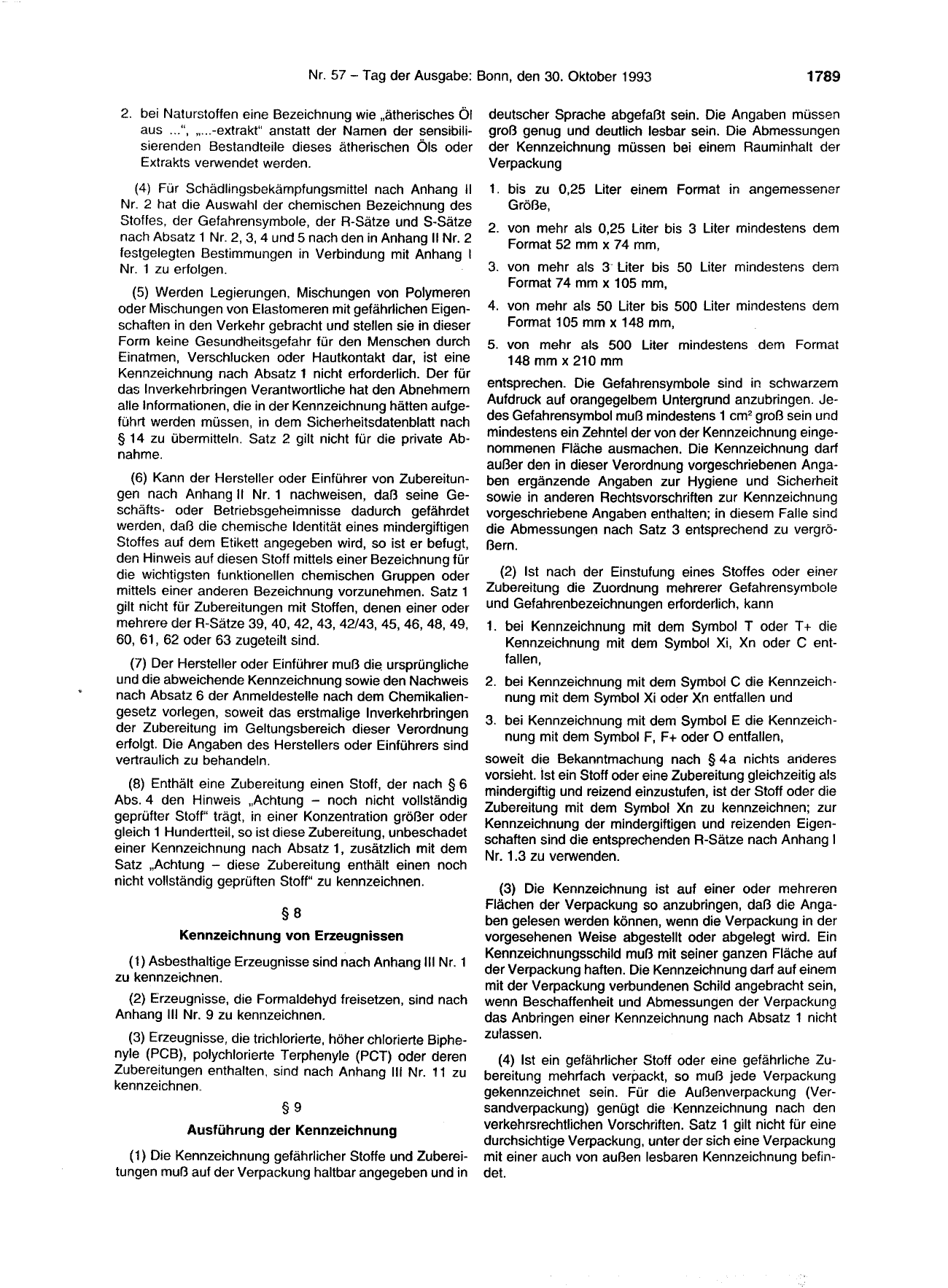 BGBl. 1993, Seite 1789 — Originalseite als Abbildung