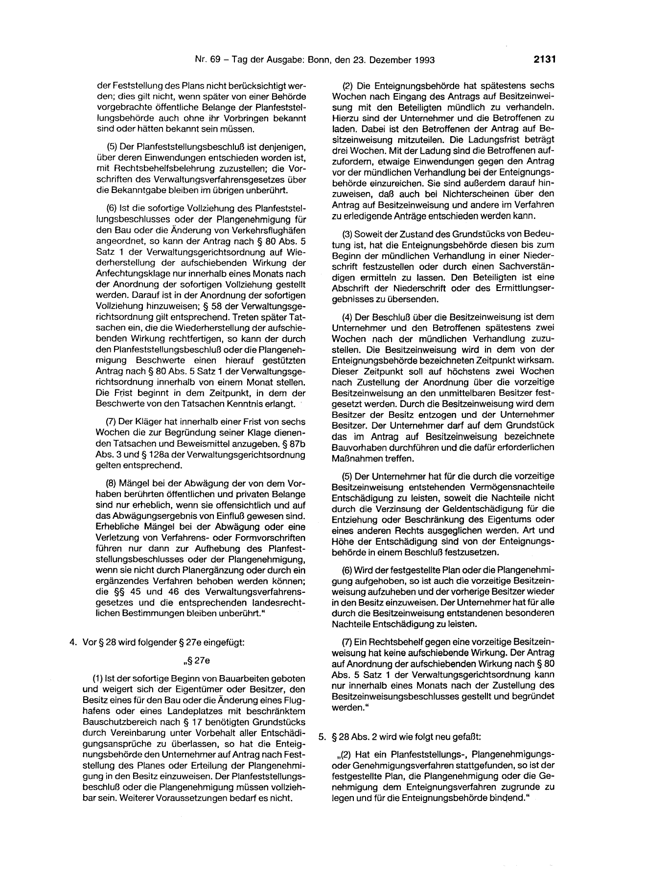 BGBl. 1993, Seite 2131 — Originalseite als Abbildung
