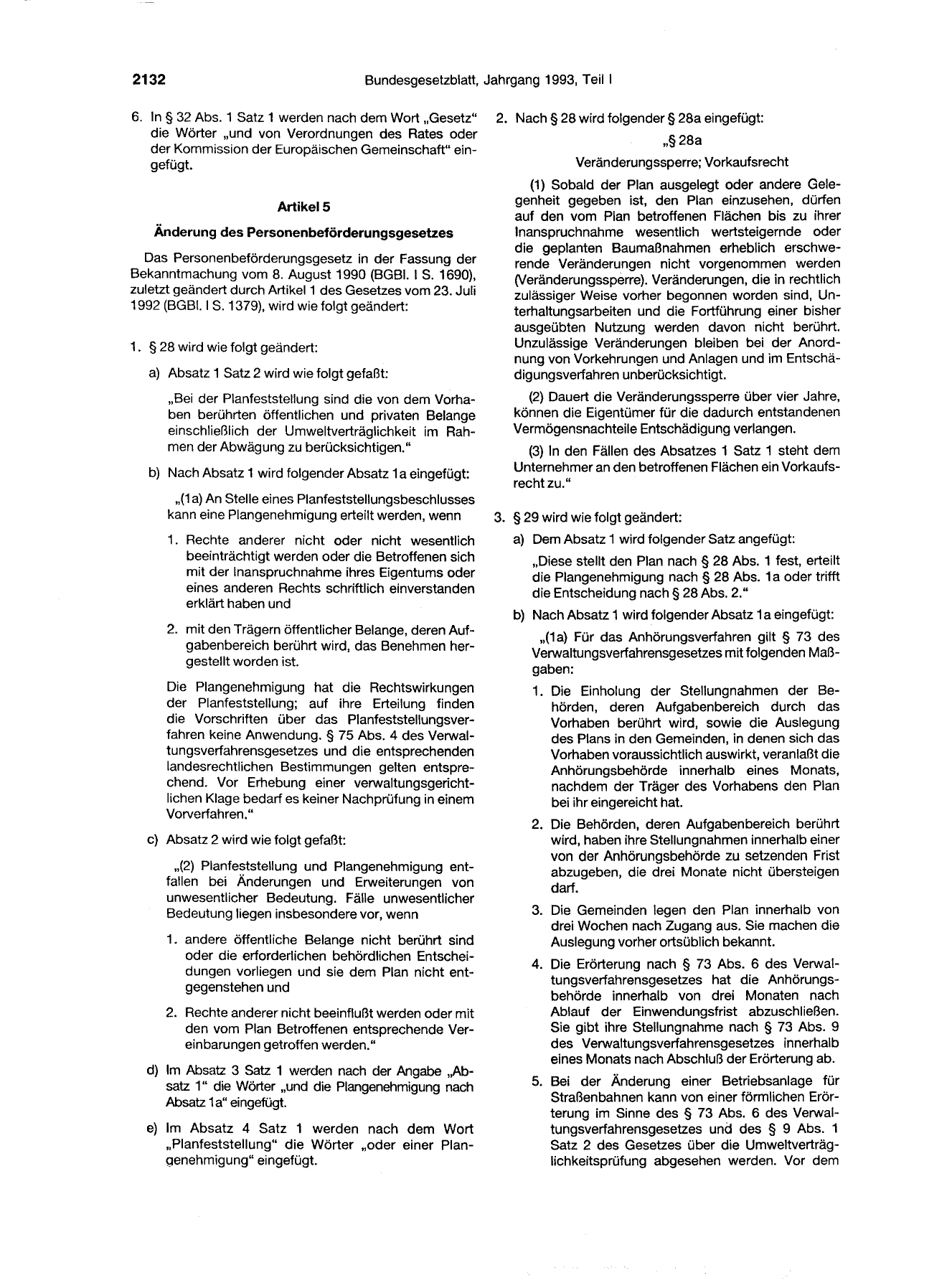 BGBl. 1993, Seite 2132 — Originalseite als Abbildung