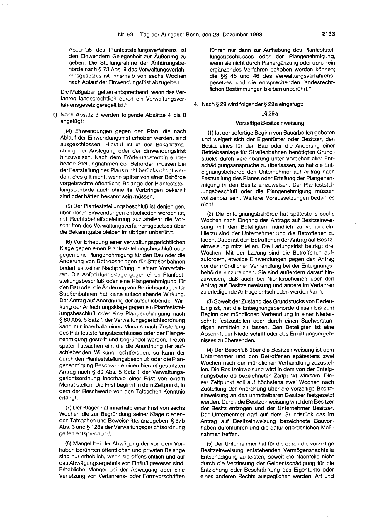 BGBl. 1993, Seite 2133 — Originalseite als Abbildung