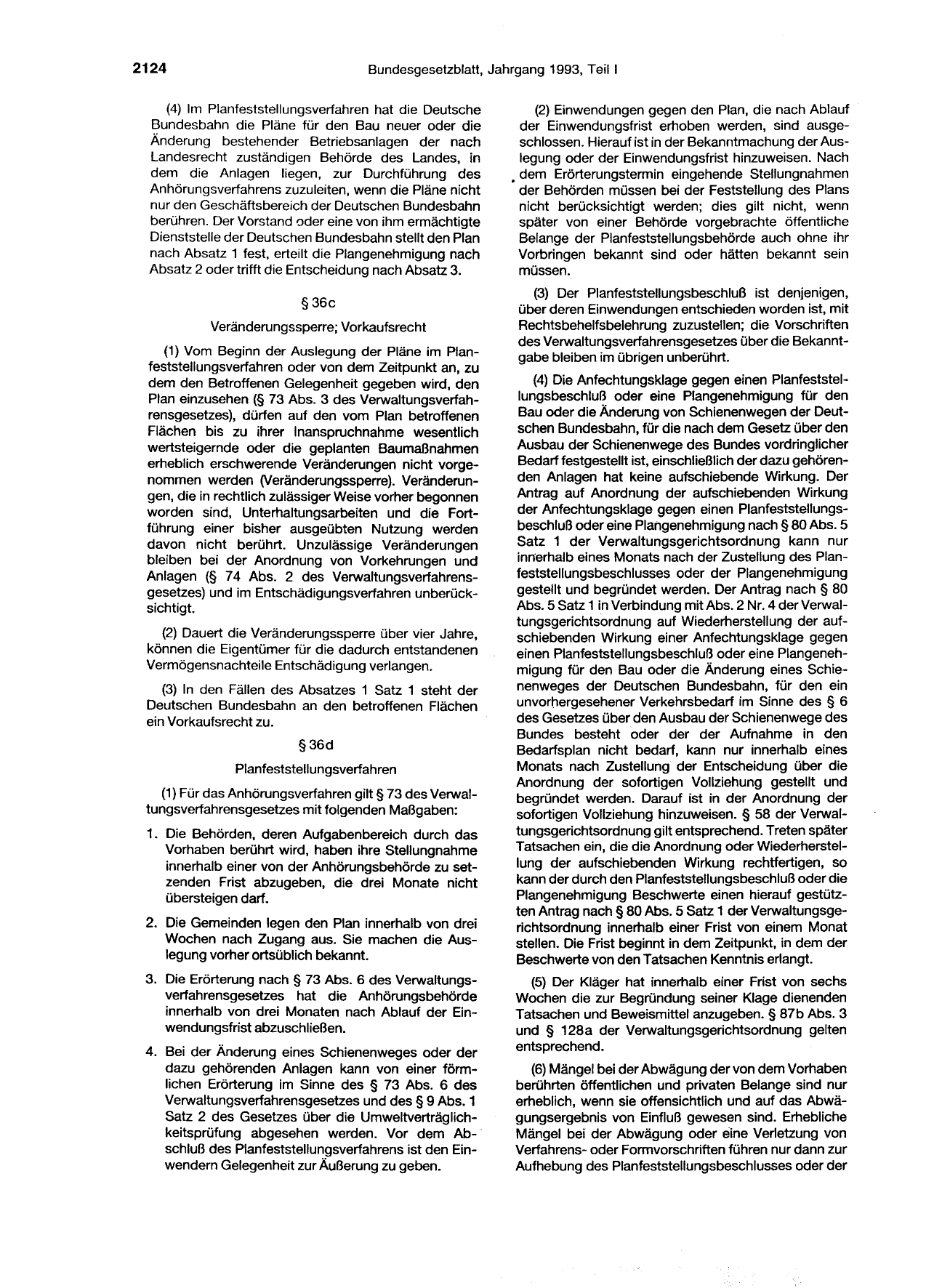 BGBl. 1993, Seite 2124 — Originalseite als Abbildung