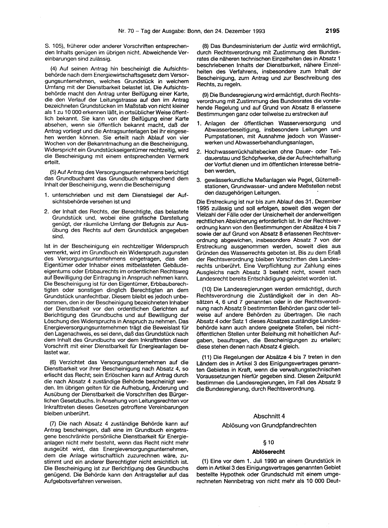 BGBl. 1993, Seite 2195 — Originalseite als Abbildung